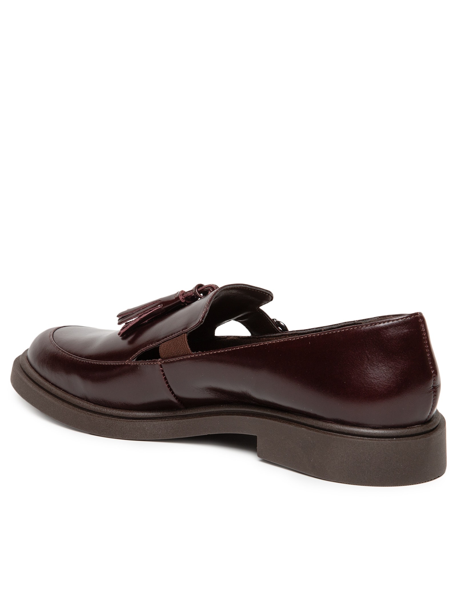 Mocassim Feminino Em Couro Com Amarração Marrom Basiq