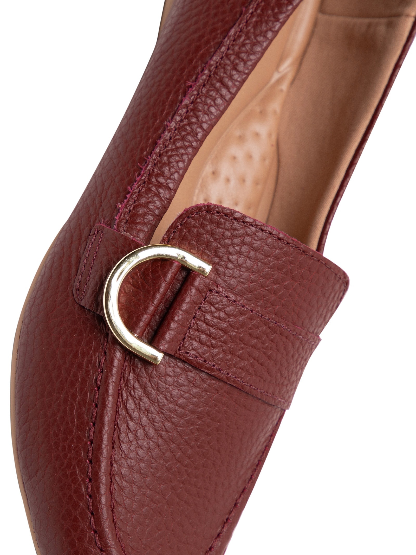 Mocassim Feminino Em Couro Vinho Usaflex