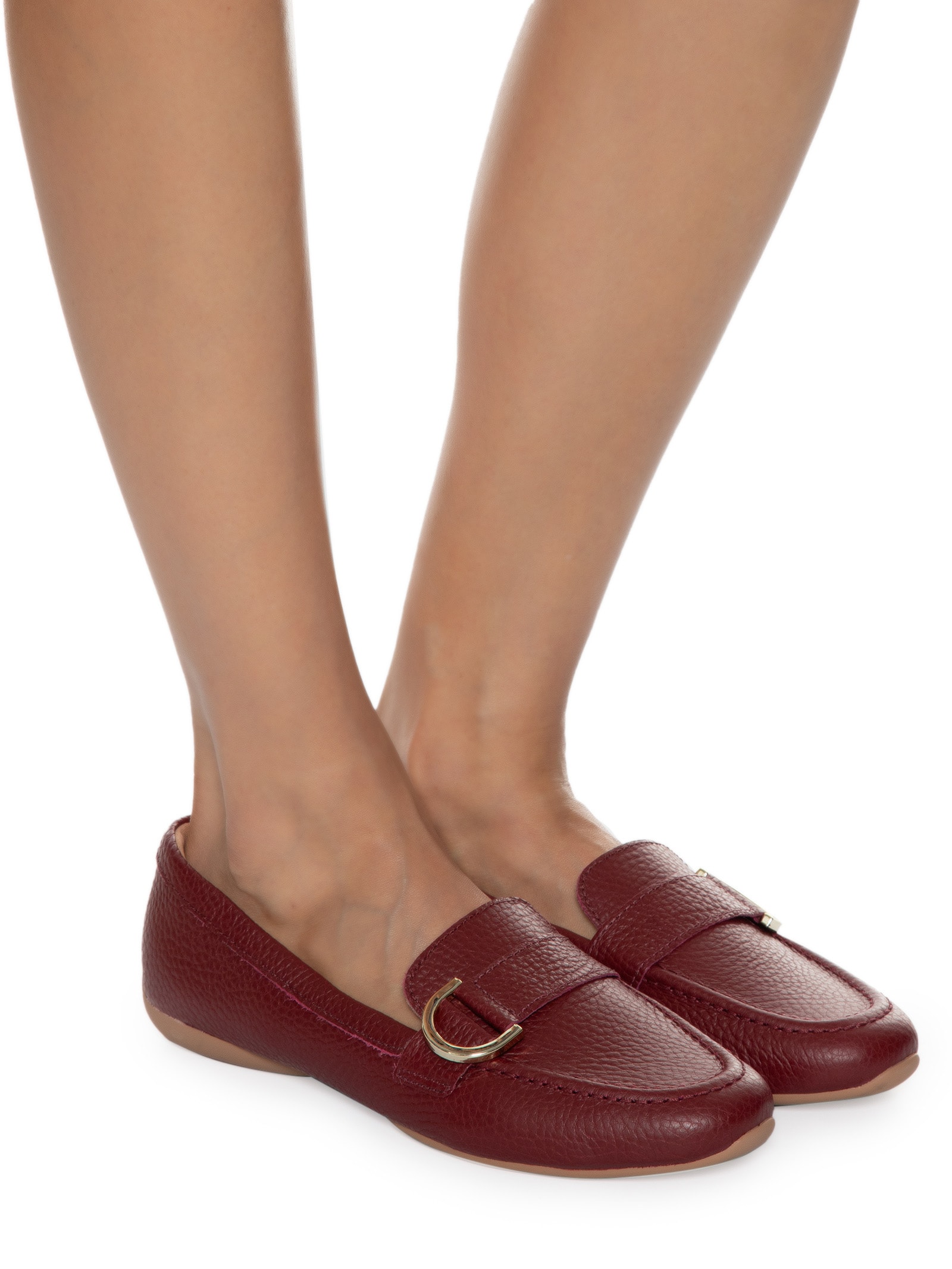 Mocassim Feminino Em Couro Vinho Usaflex