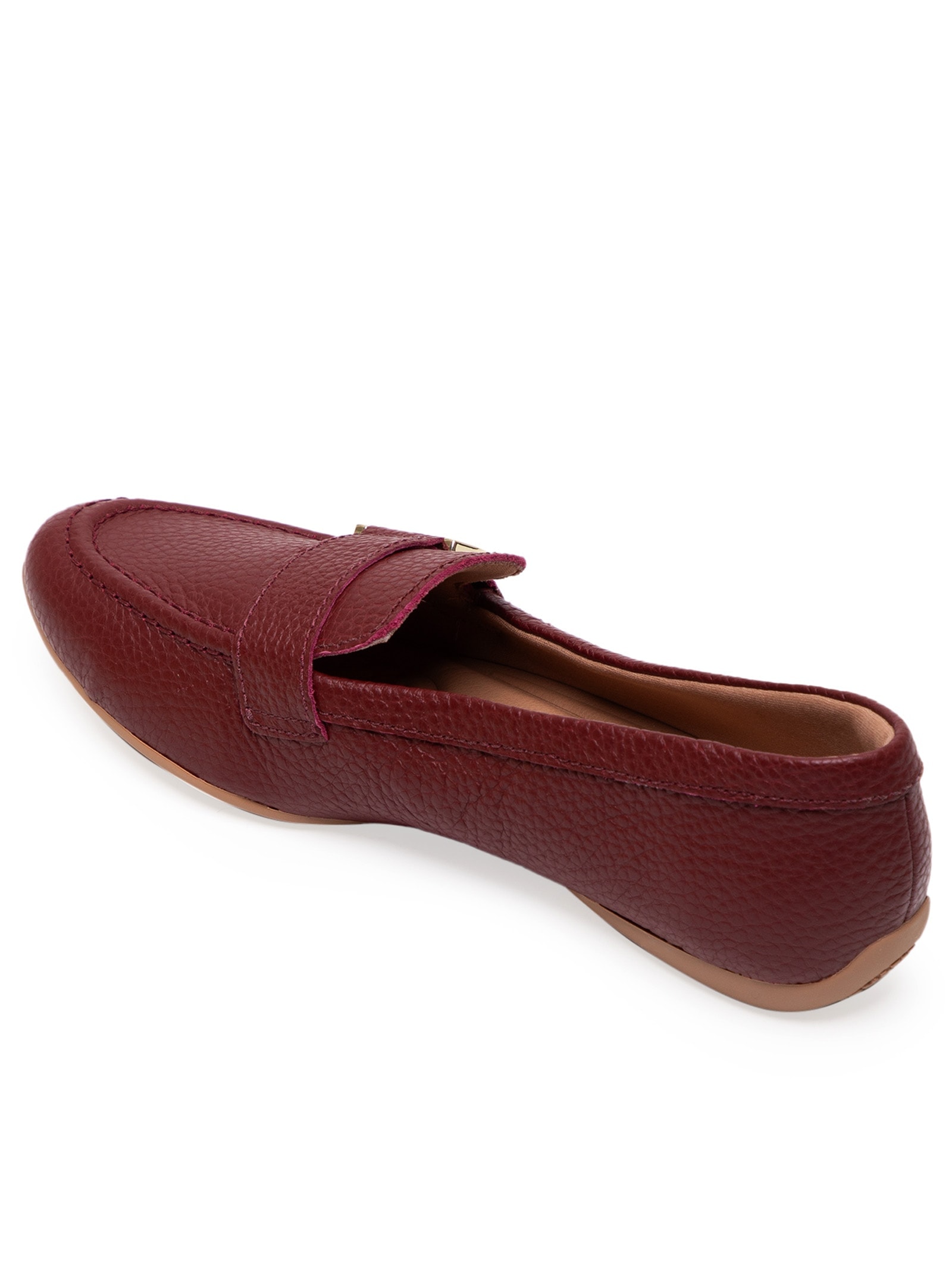Mocassim Feminino Em Couro Vinho Usaflex