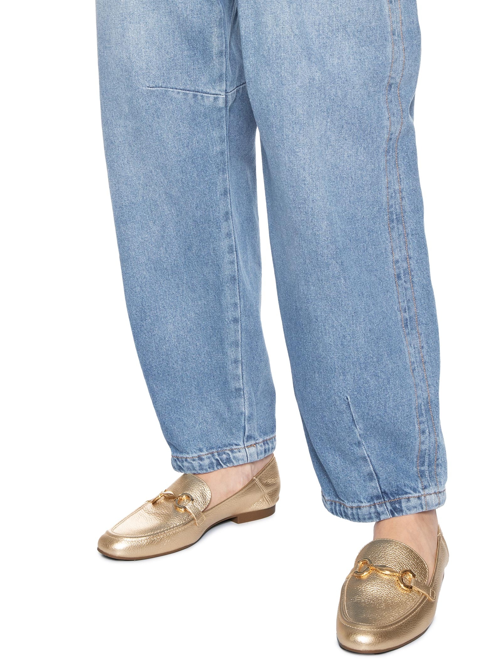 Mocassim Feminino Floate Split Metal Dourado Arezzo