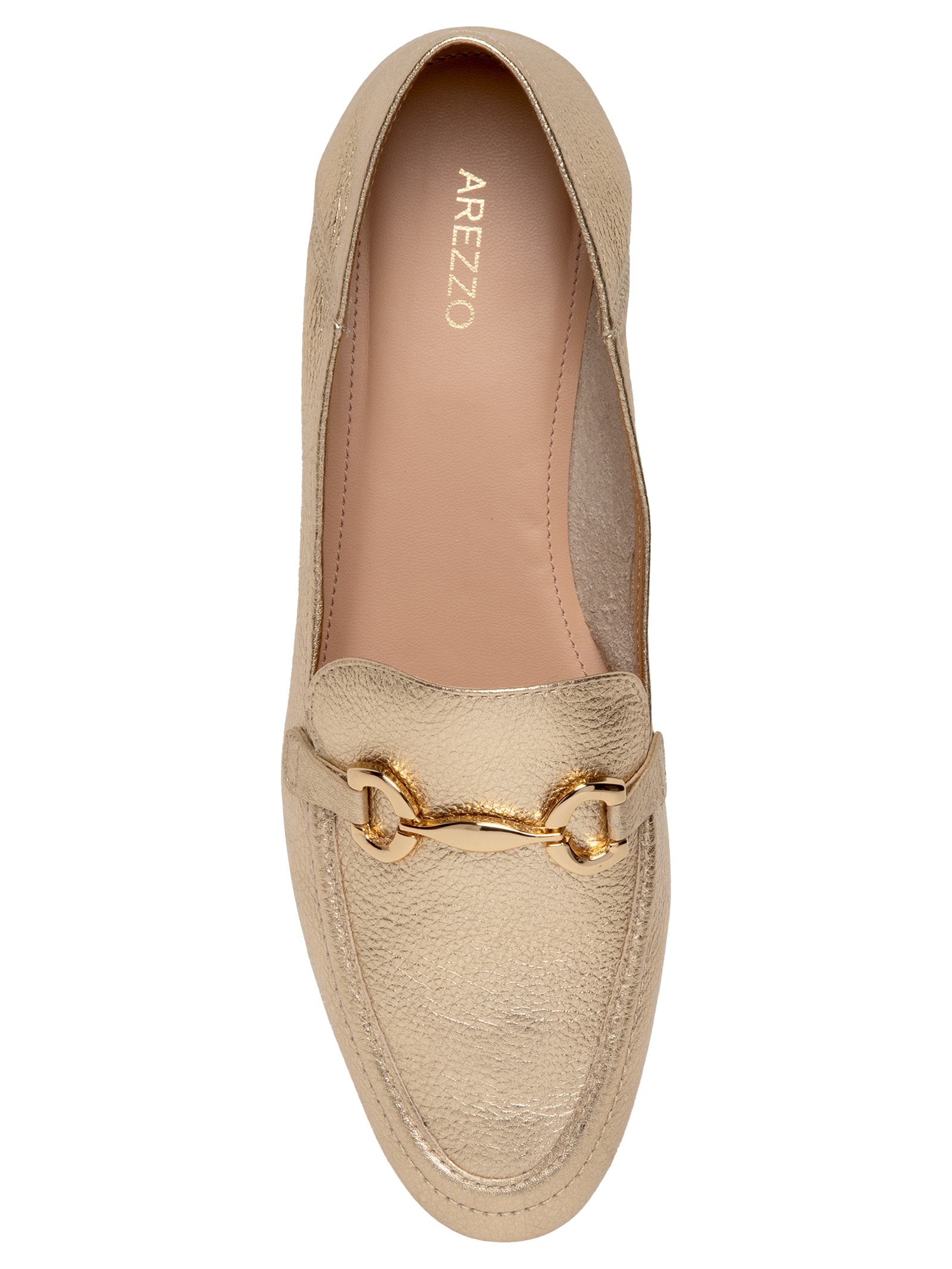 Mocassim Feminino Floate Split Metal Dourado Arezzo