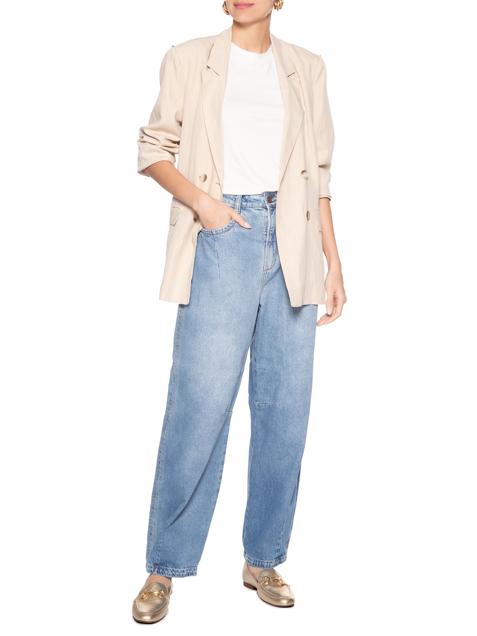 Mocassim Feminino Floate Split Metal Dourado Arezzo