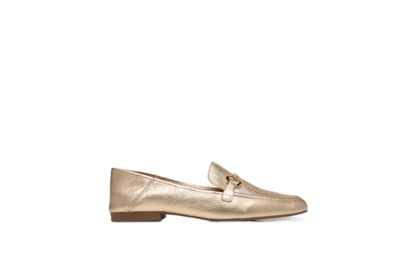 Mocassim Feminino Floate Split Metal - Dourado