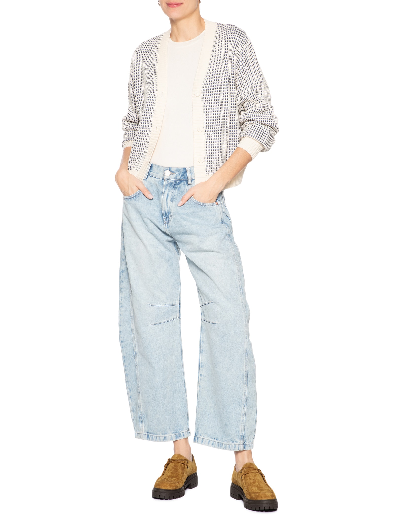 Mocassim Feminino Tratorado Em Couro Camurça Bege Basiq