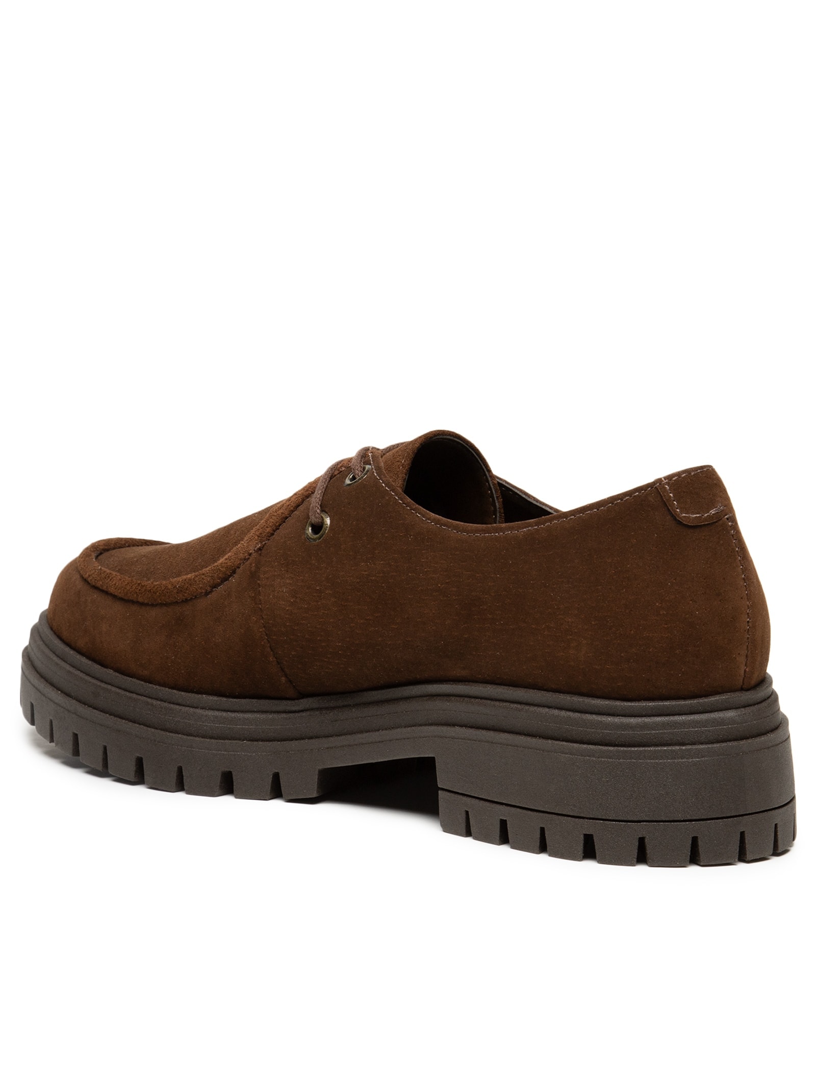 Mocassim Feminino Tratorado Em Couro Camurça Marrom Basiq