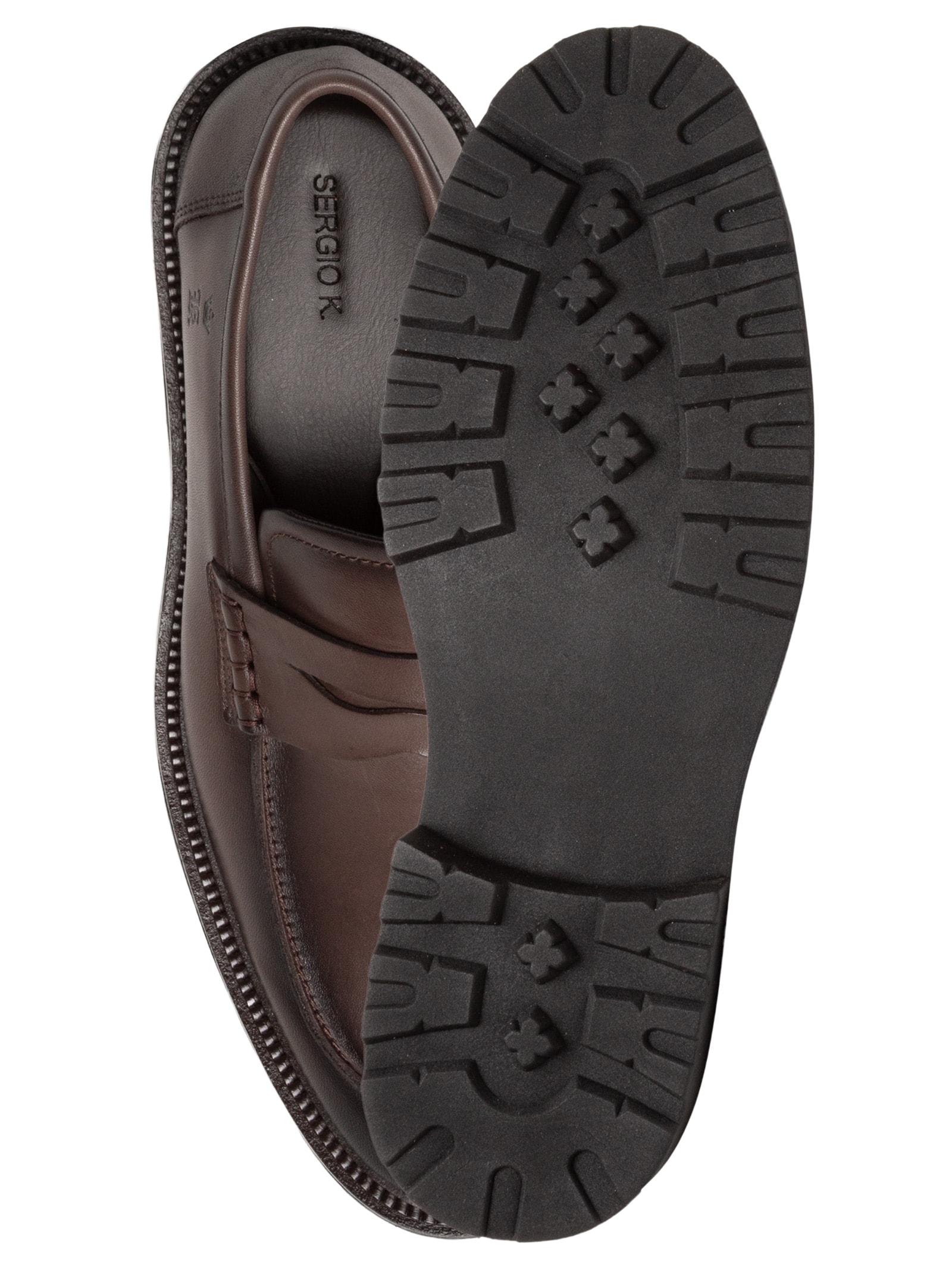 Mocassim Masculino Tratorado Em Couro Marrom Sergio K