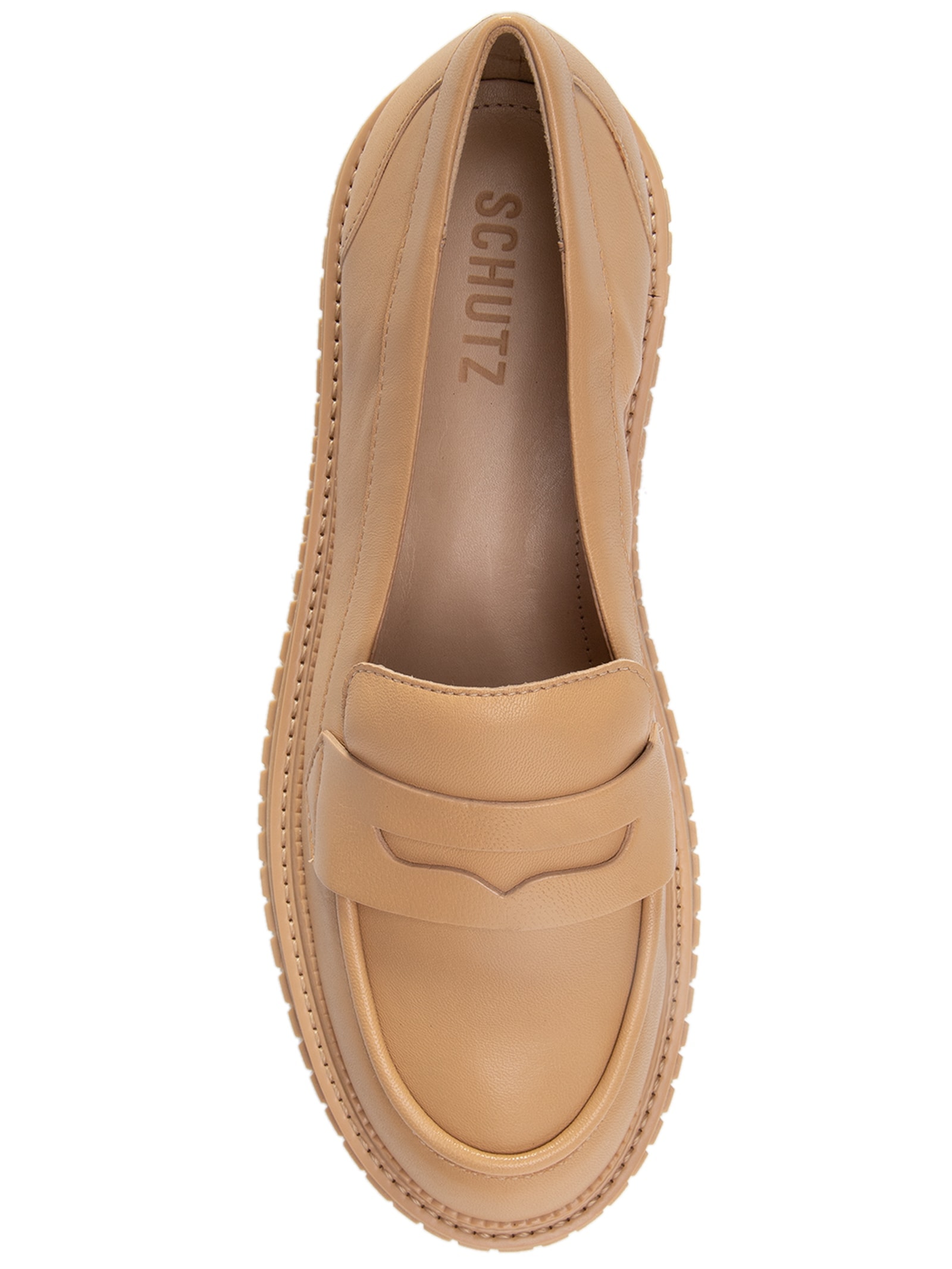 Schutz - Mocassim Tratorado Viola Couro - Bege