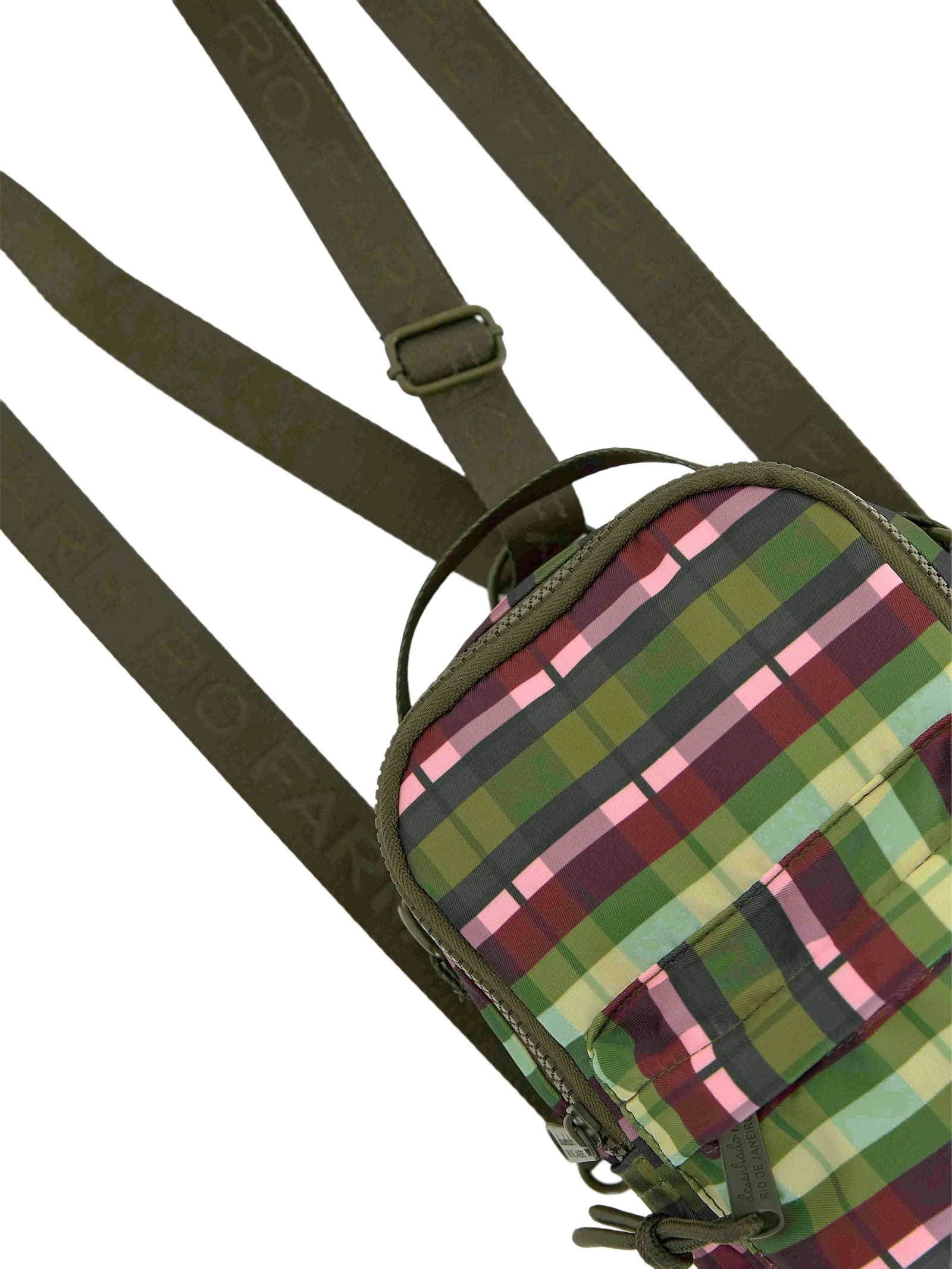 Mochila Borogodo Xadrez Multicolorido Verde Farm Etc