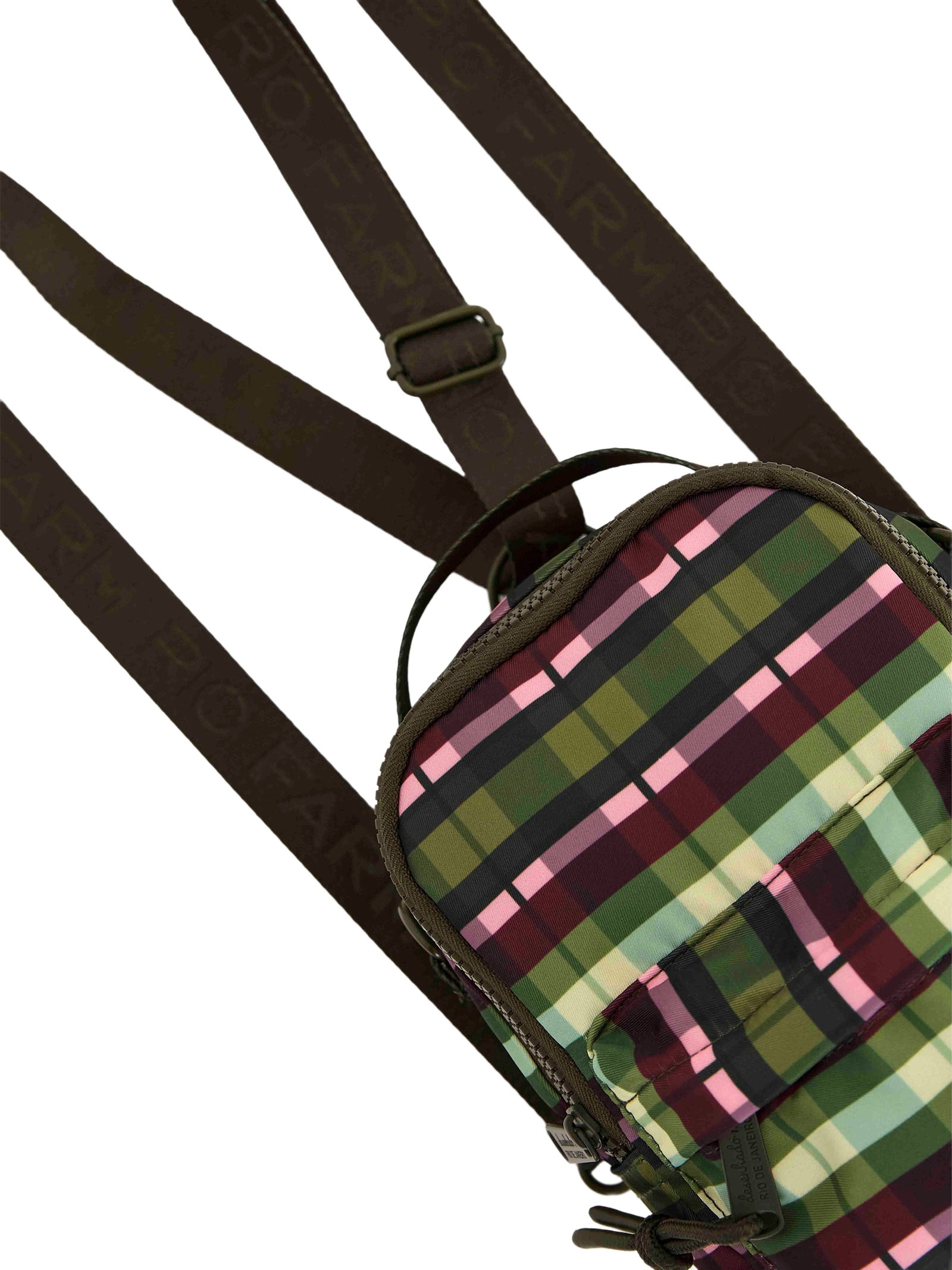 Mochila Borogodo Xadrez Multicolorido Verde Farm Etc