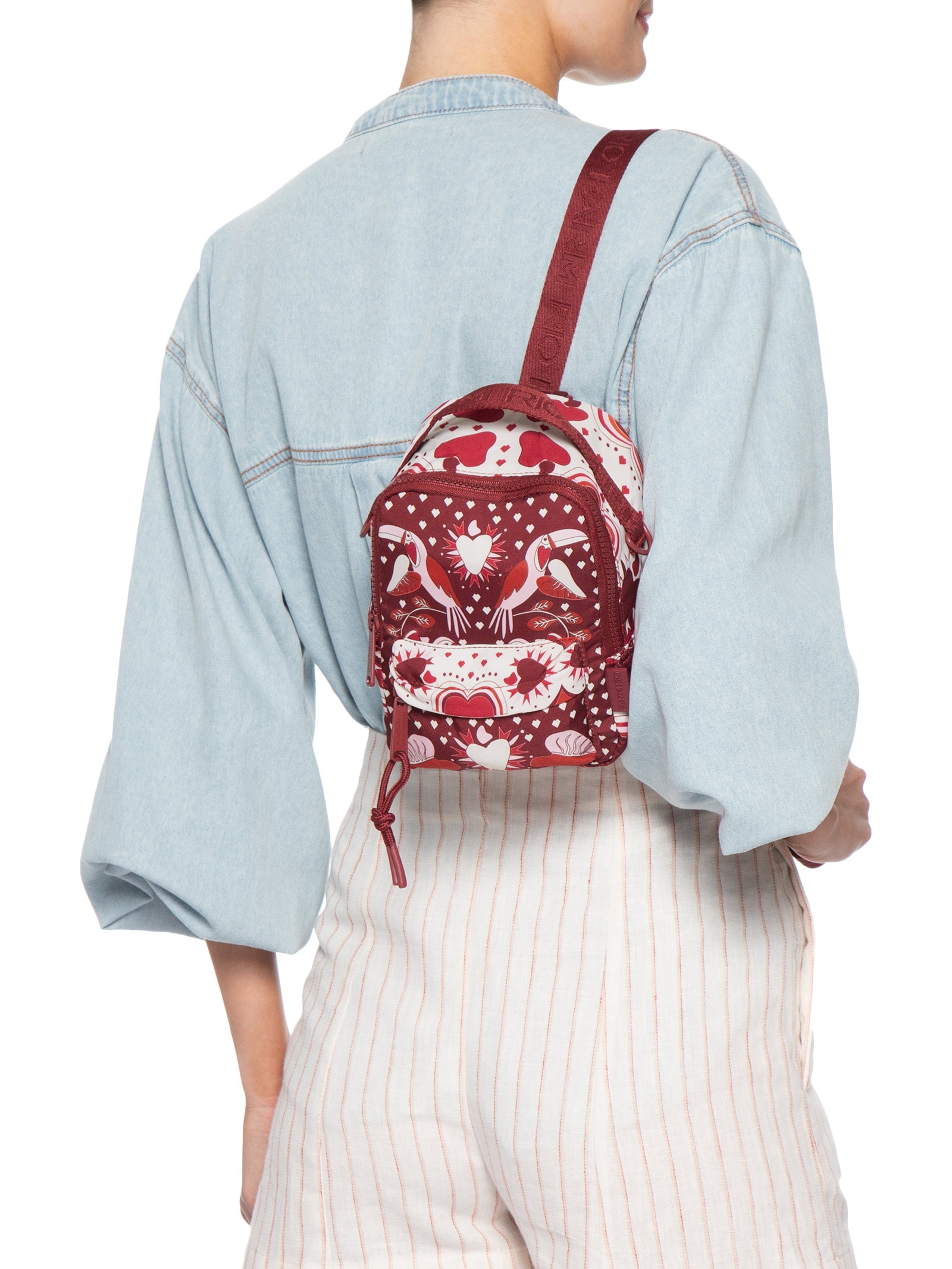 Mochila Feminina Borogodo Caju Coração Vermelho Farm Etc