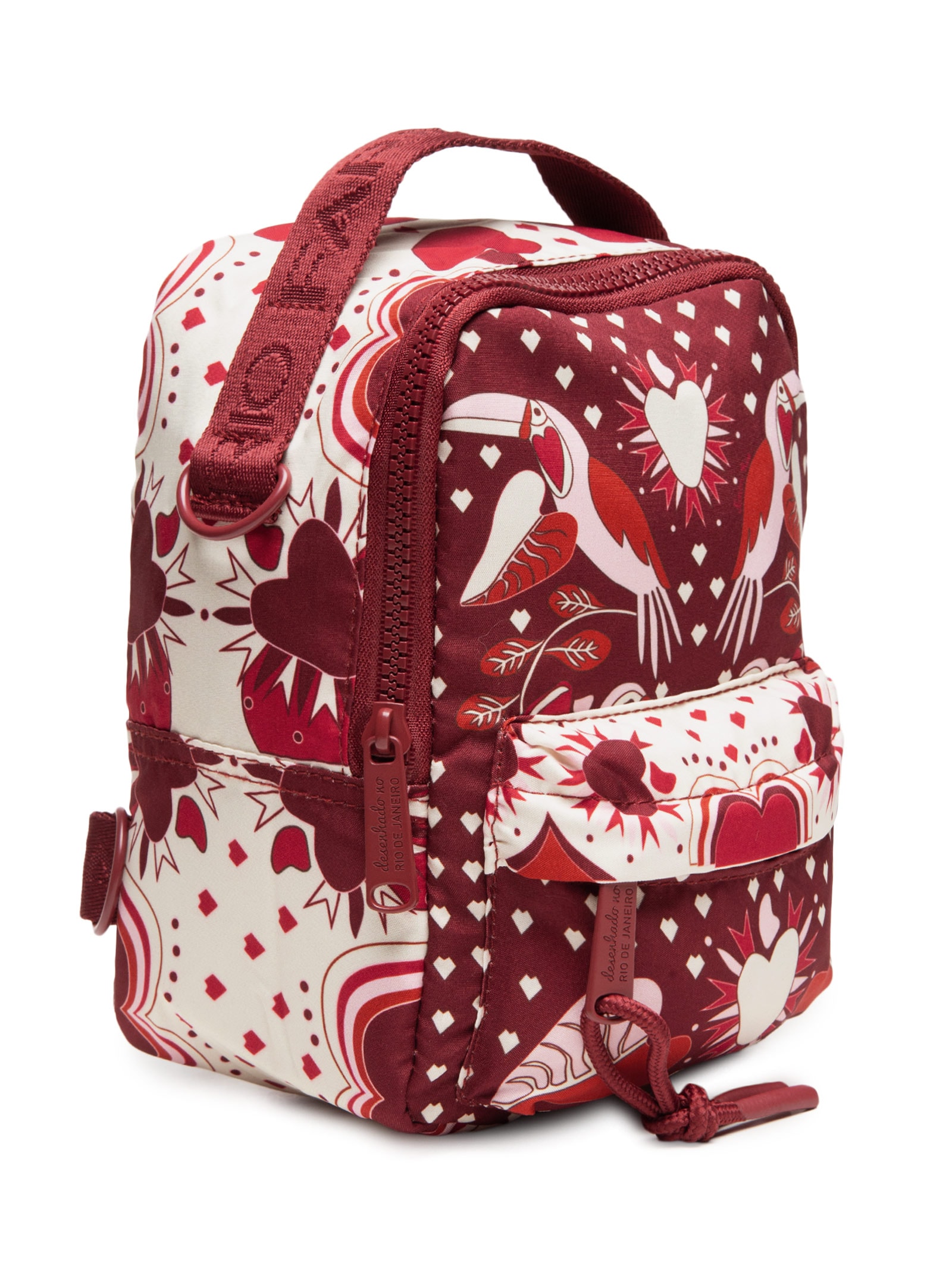 Mochila Feminina Borogodo Caju Coração Vermelho Farm Etc