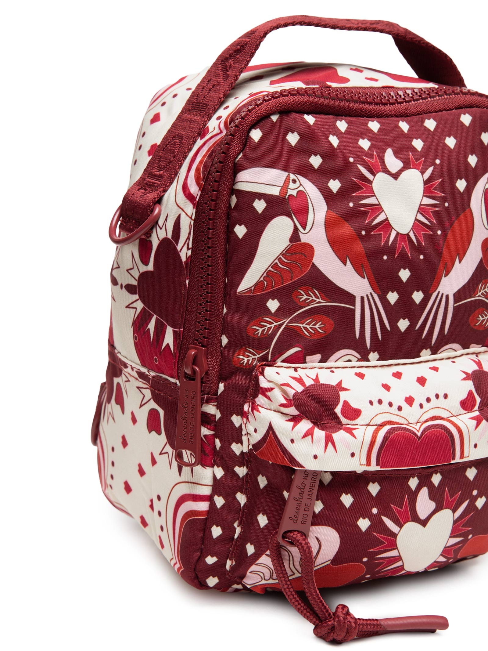 Mochila Feminina Borogodo Caju Coração Vermelho Farm Etc