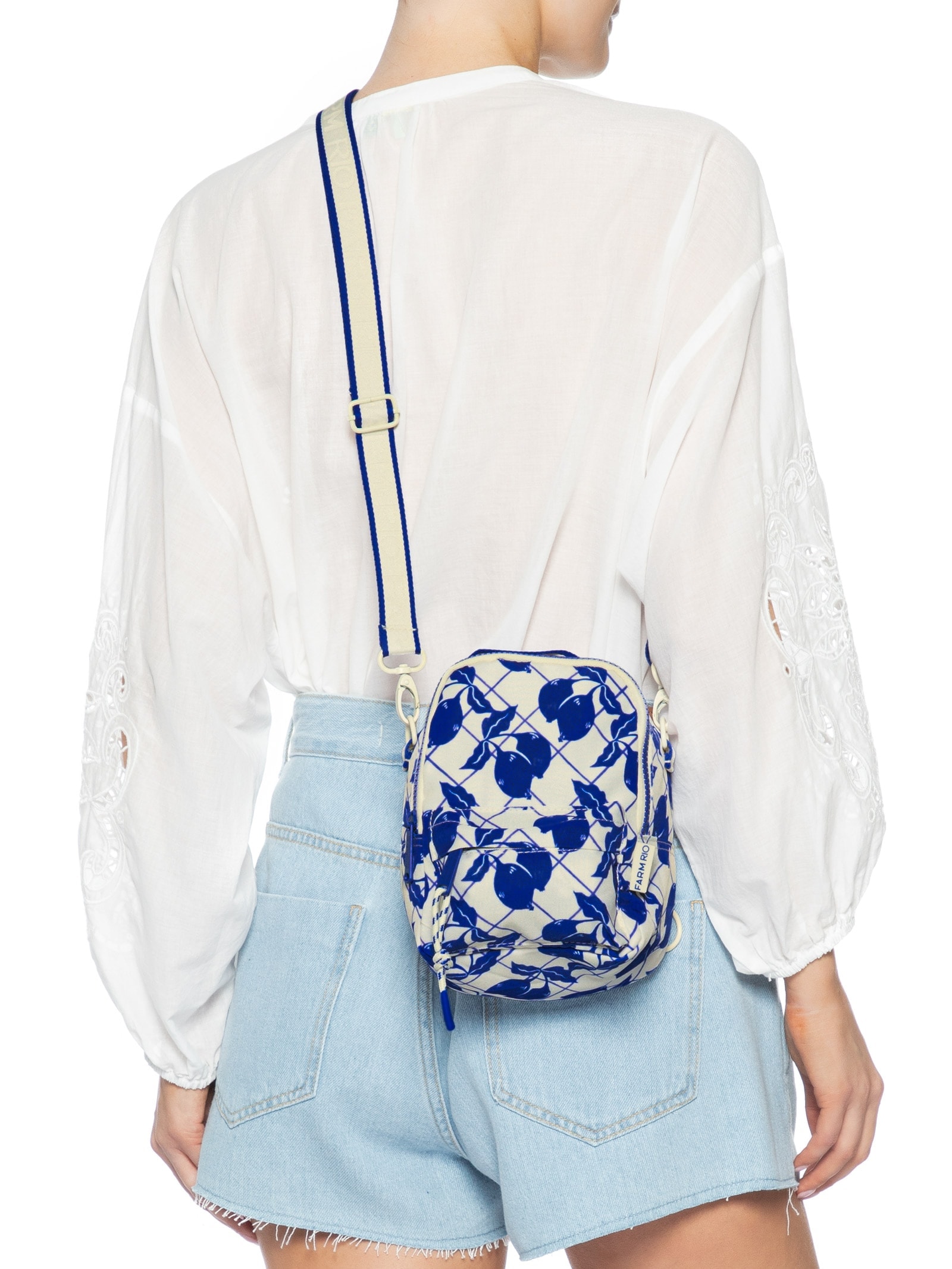 Mochila Feminina Borogodó Limão Gráfico Azul Farm Etc