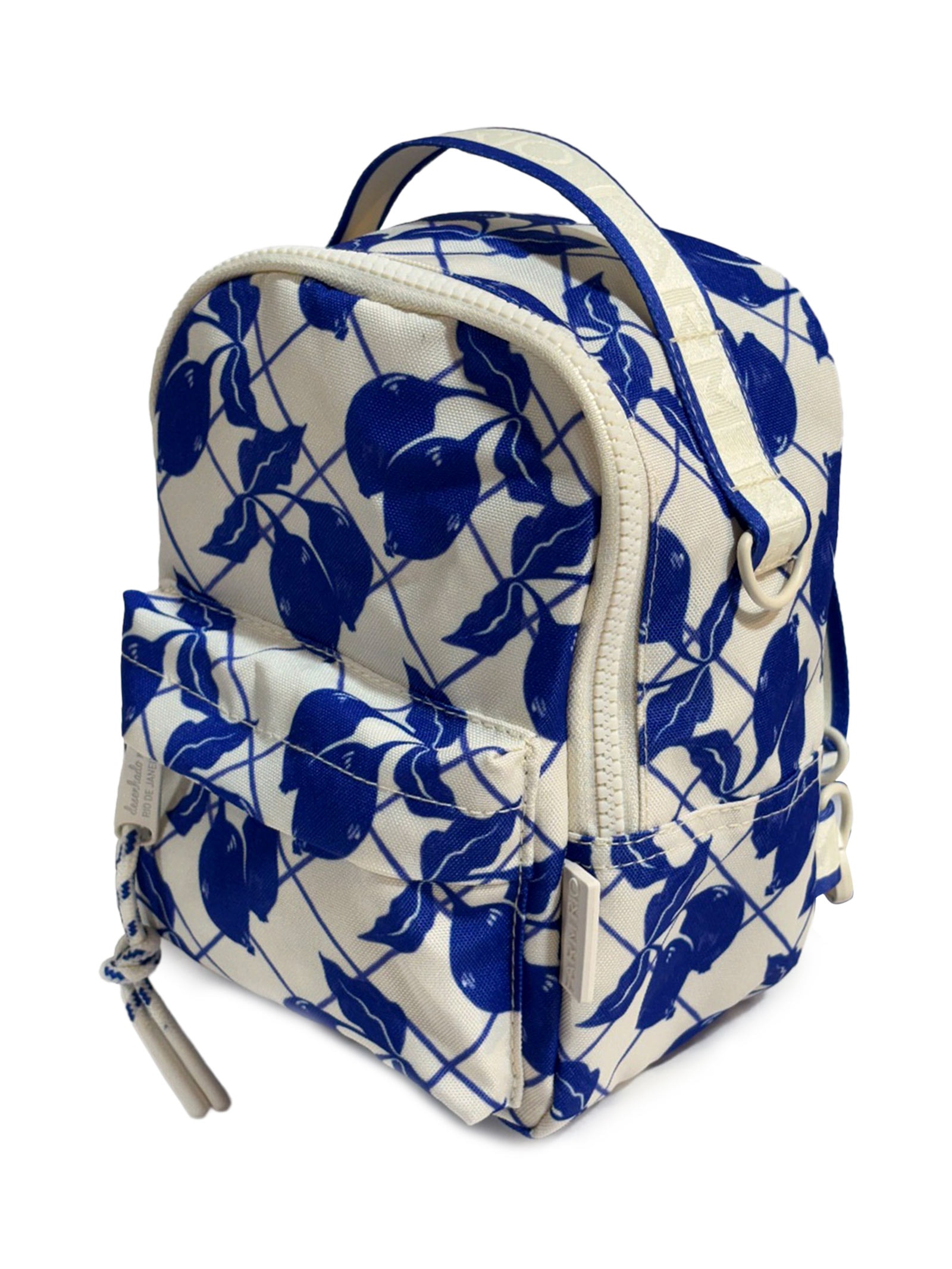 Mochila Feminina Borogodó Limão Gráfico Azul Farm Etc