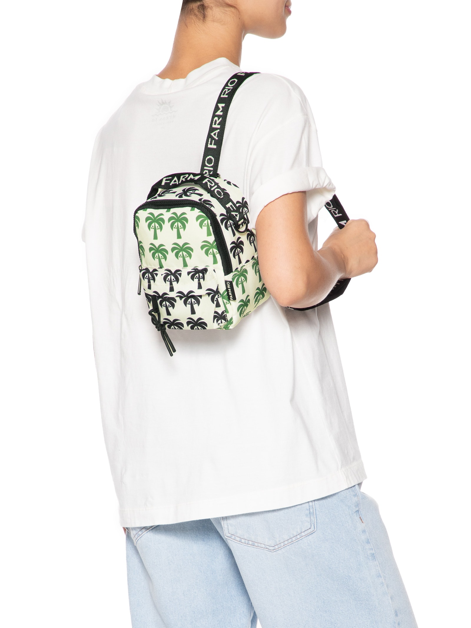 Mochila Feminina Borogodó Mix Coqueiro Gráficos Preto Farm Etc