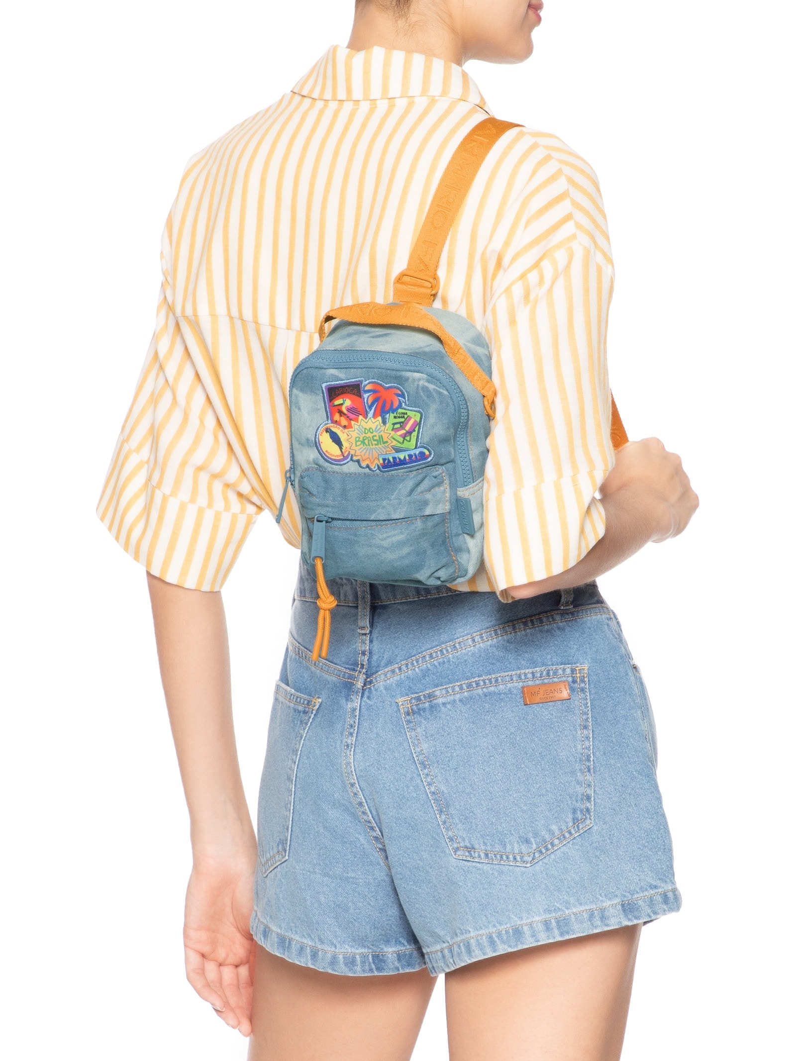 Mochila Feminina Borogodó Patch Rio Azul Farm Etc