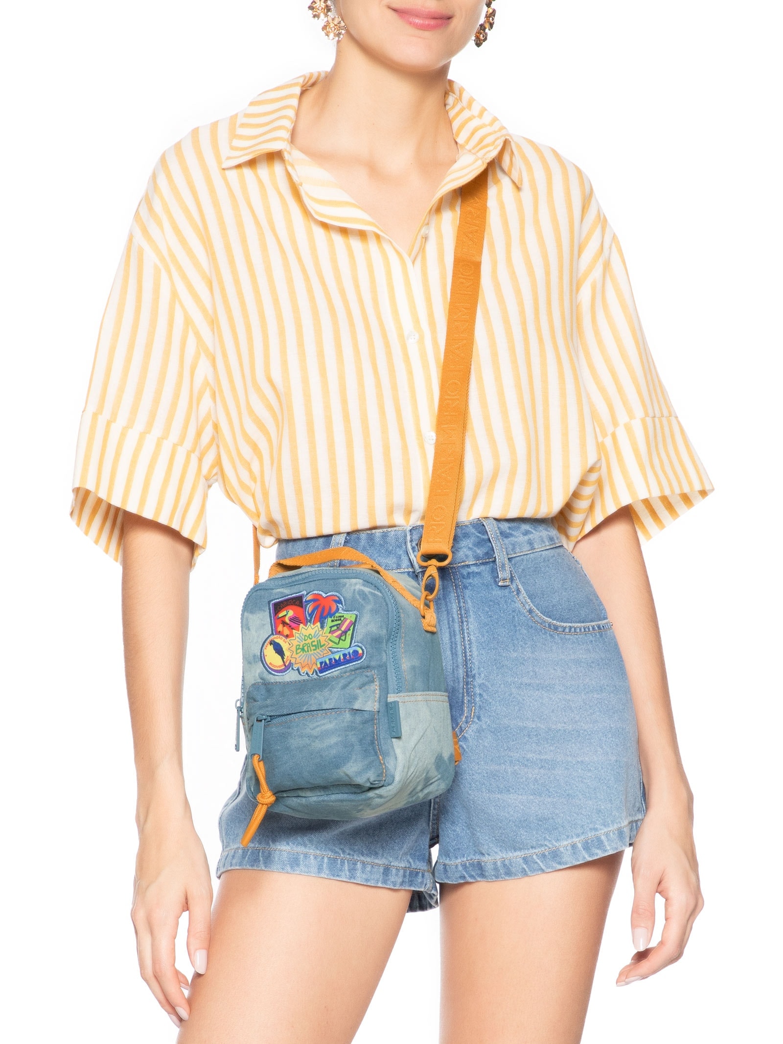 Mochila Feminina Borogodó Patch Rio Azul Farm Etc