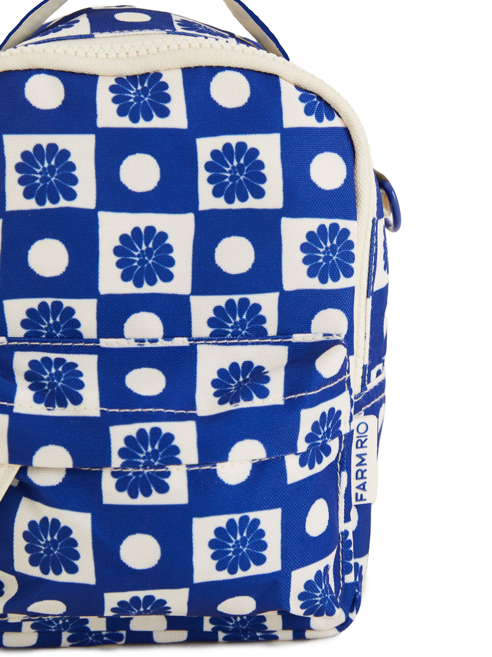 Mochila Feminina Borogodó Quadriculado Palermo Azul Farm Etc