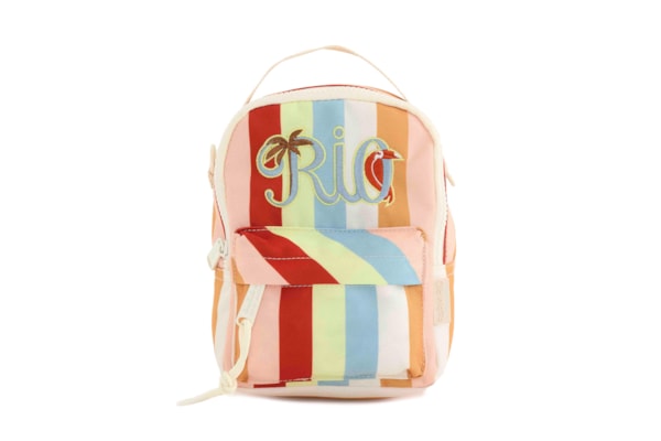 Mochila Feminina Borogodó Rio Tipografia Silk - Branco