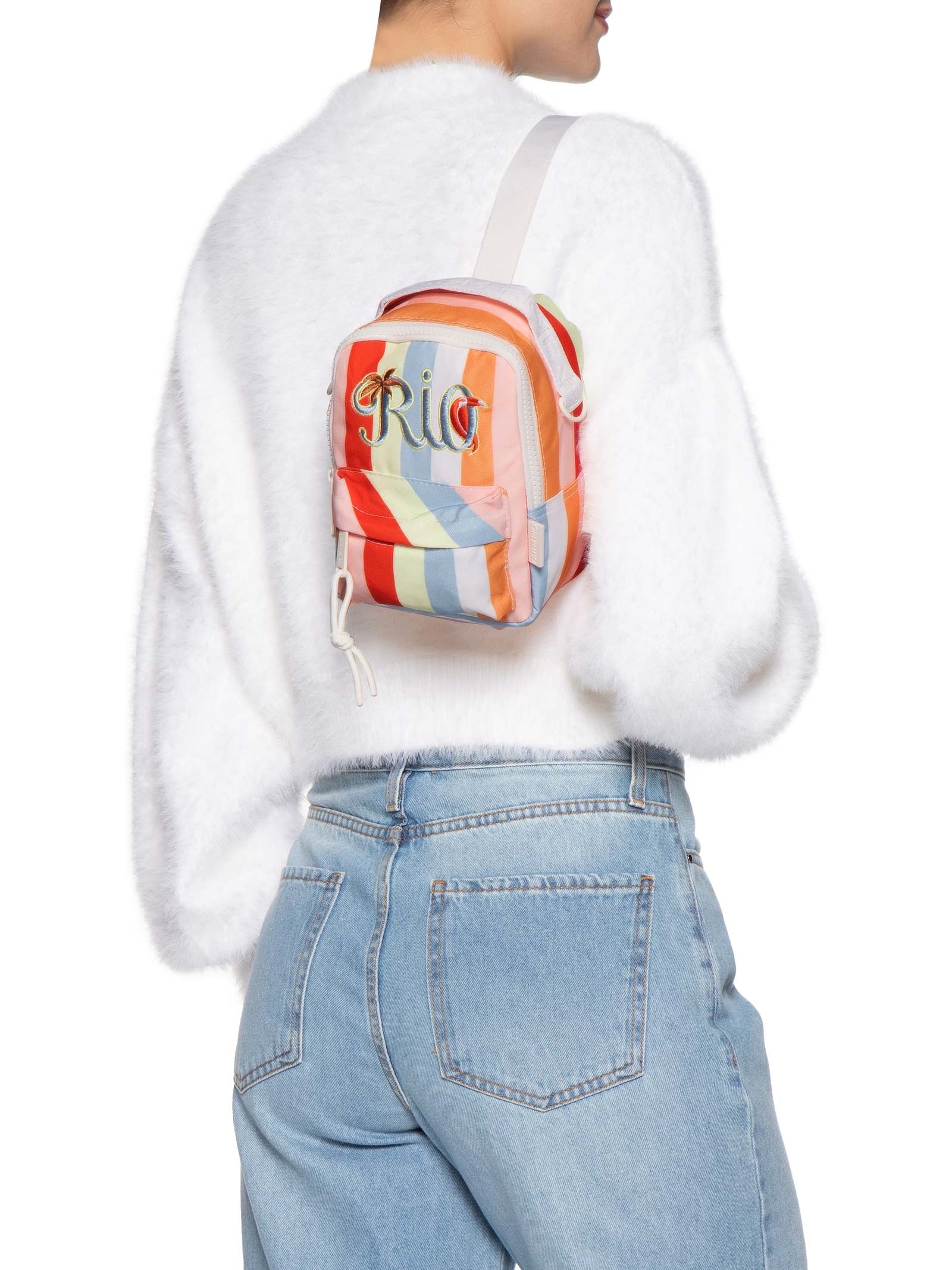 Mochila Feminina Borogodó Rio Tipografia Silk Branco Farm Etc