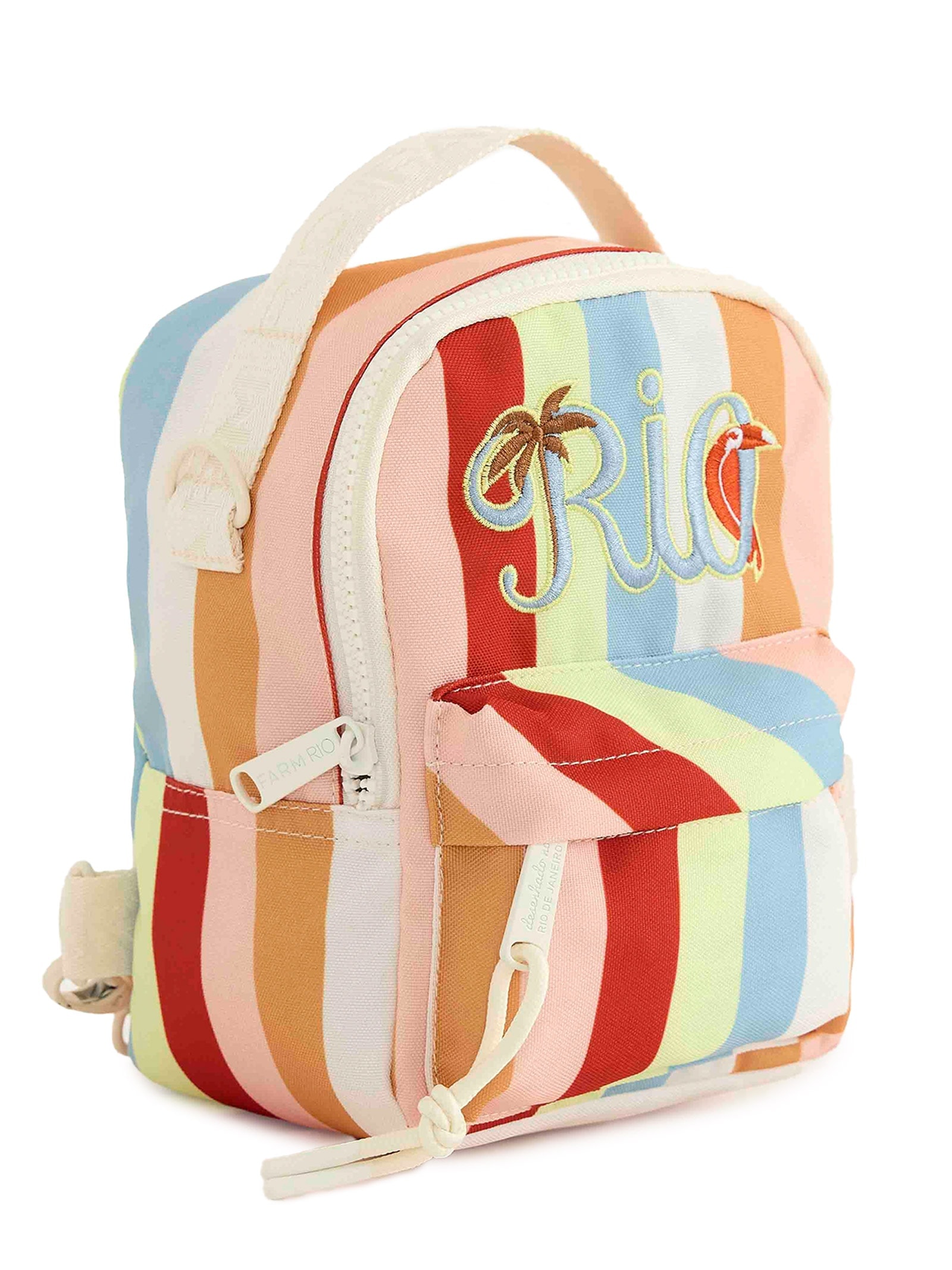 Mochila Feminina Borogodó Rio Tipografia Silk Branco Farm Etc