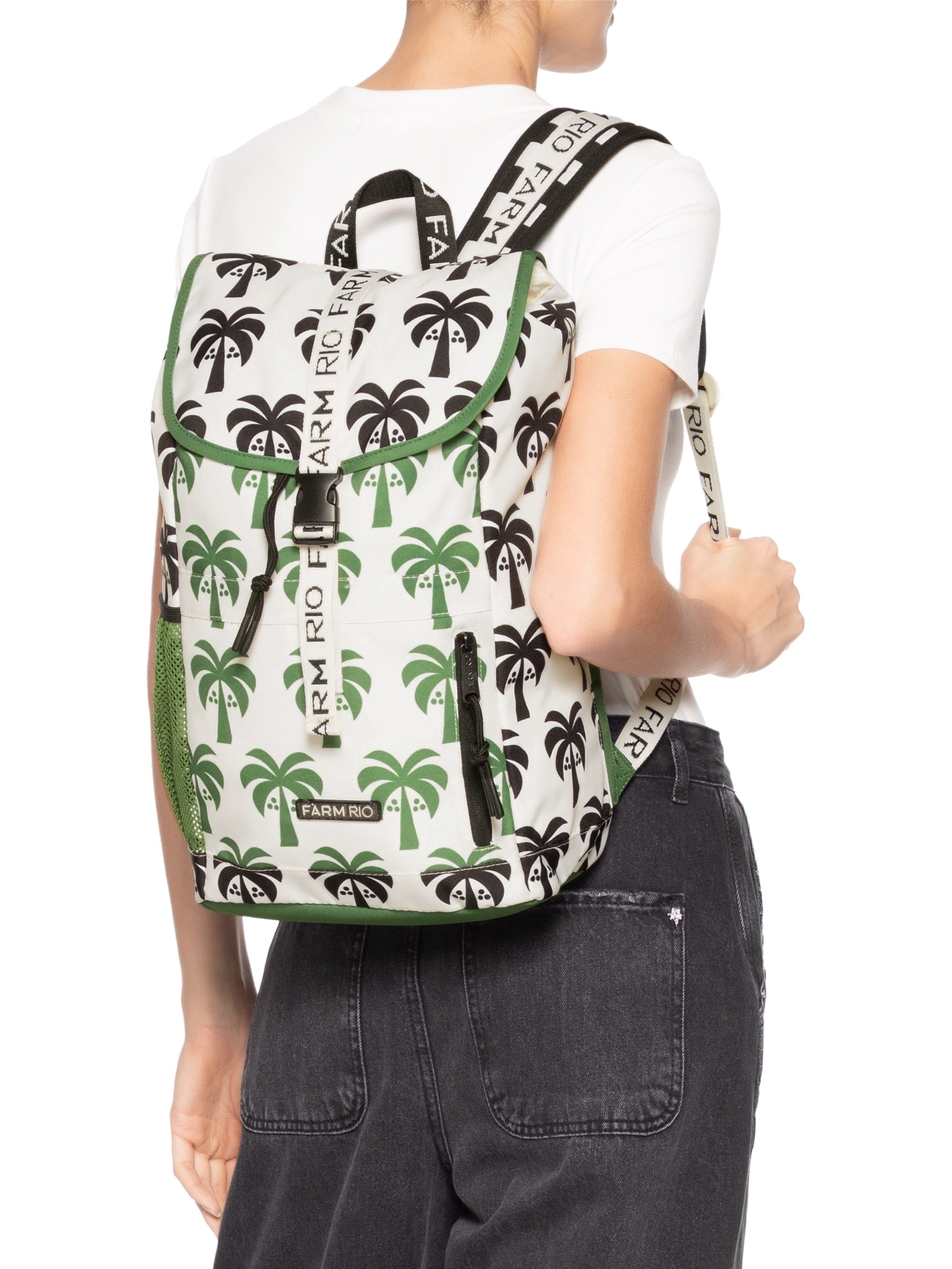 Mochila Feminina Coisa Nossa Mix Coqueiro Gráfico Branco Farm Etc