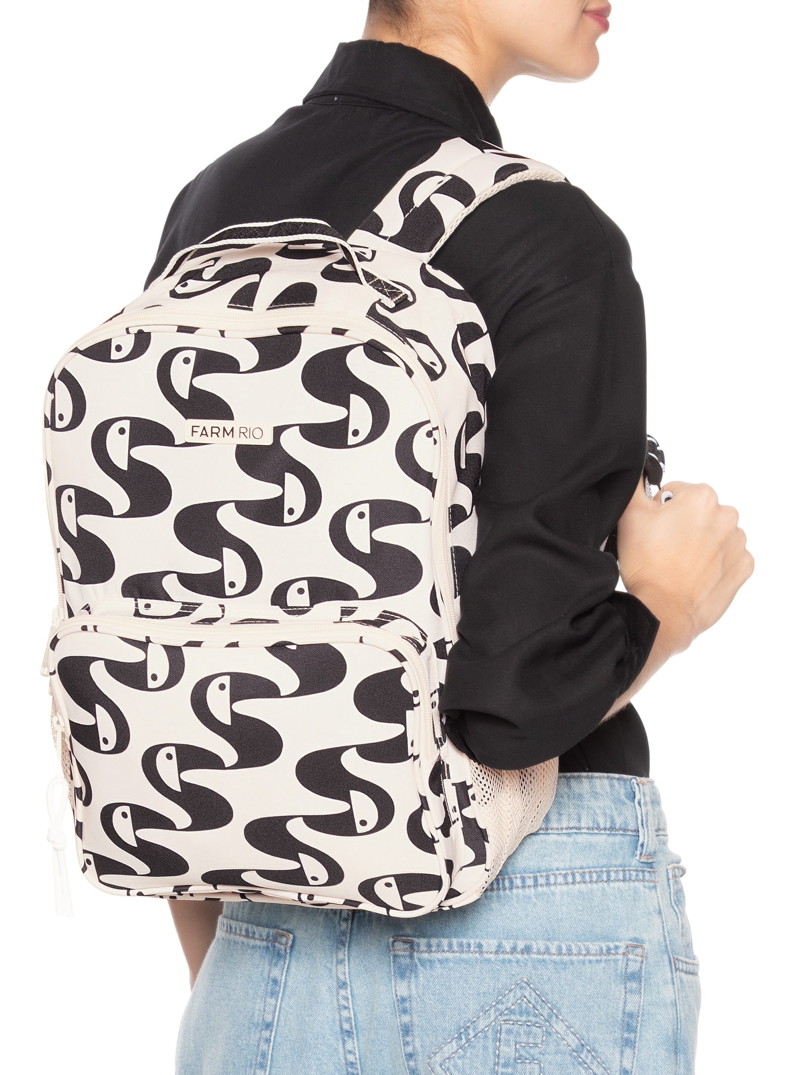 Mochila Feminina Me Leva Copatucano Pb Branco Farm Etc