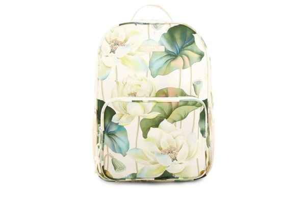 Mochila Feminina Me Leva Flor Lótus - Bege