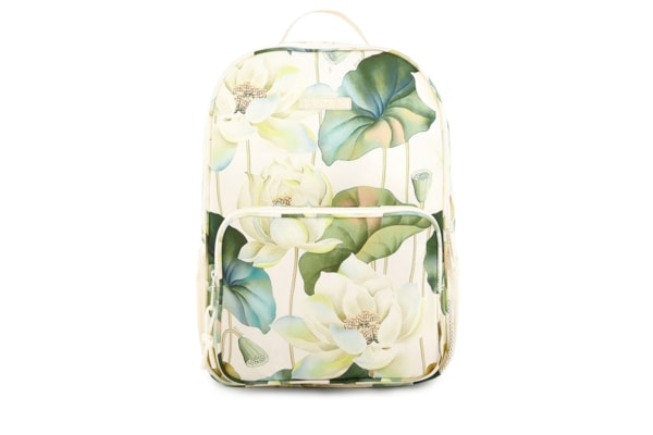 Mochila Feminina Me Leva Flor Lótus - Bege