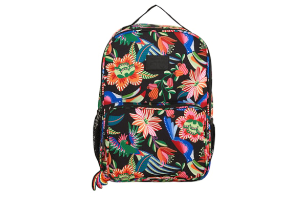 Mochila Feminina Me Leva Jardim De Passáros - Preto