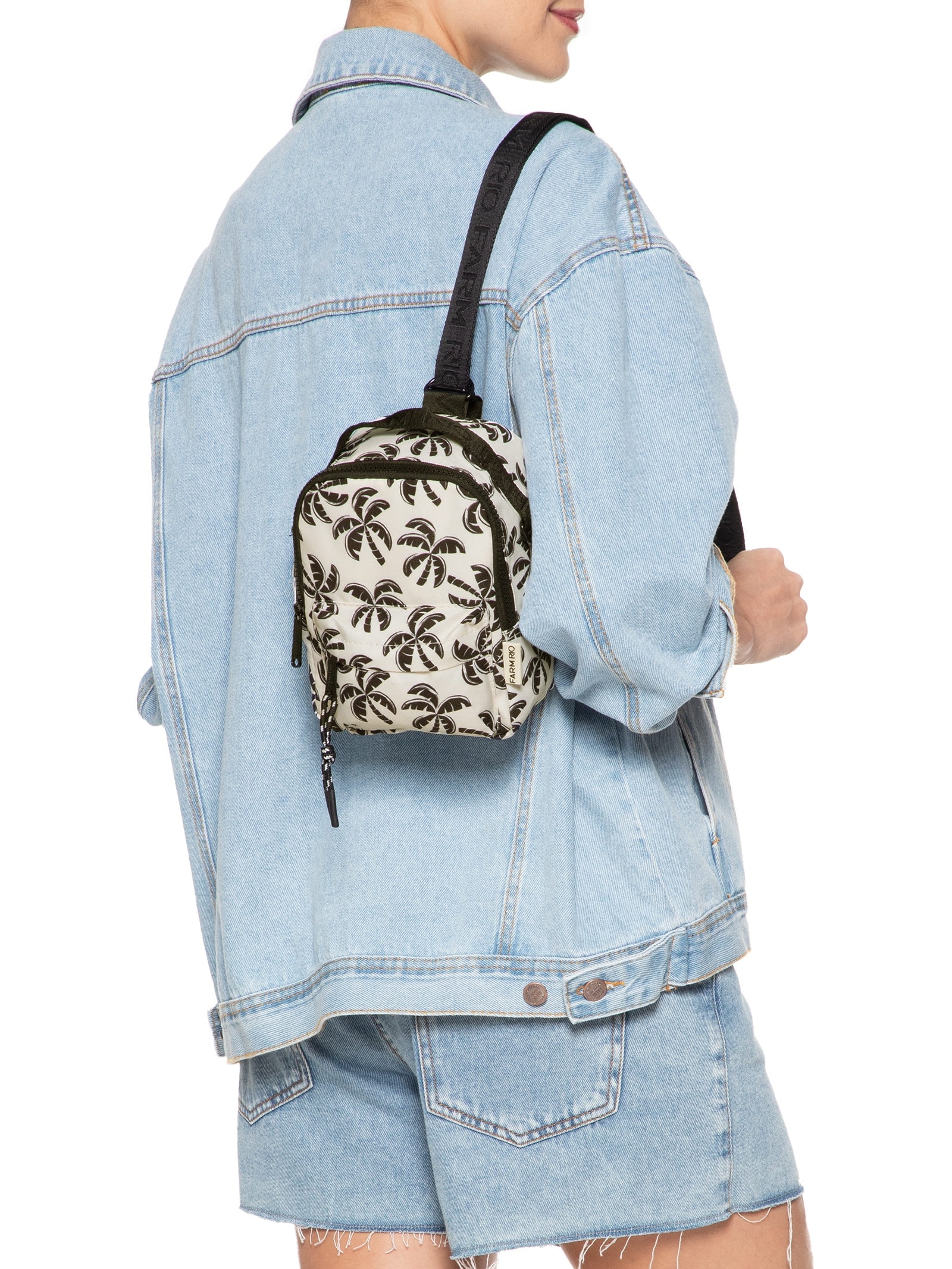 Mochila Feminina Mini Borogodó Coqueirada Branco Farm Etc