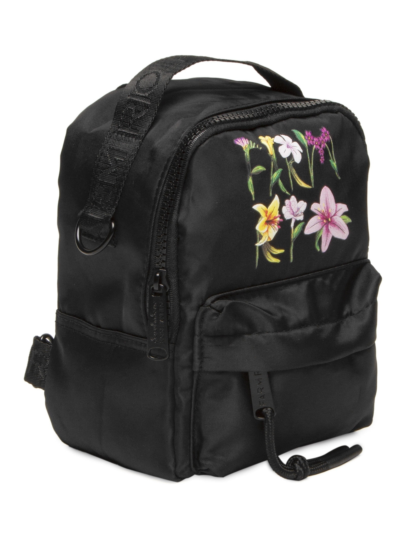 Mochila Feminina Mini Borogodó Romance Em Flor Preto Farm Etc