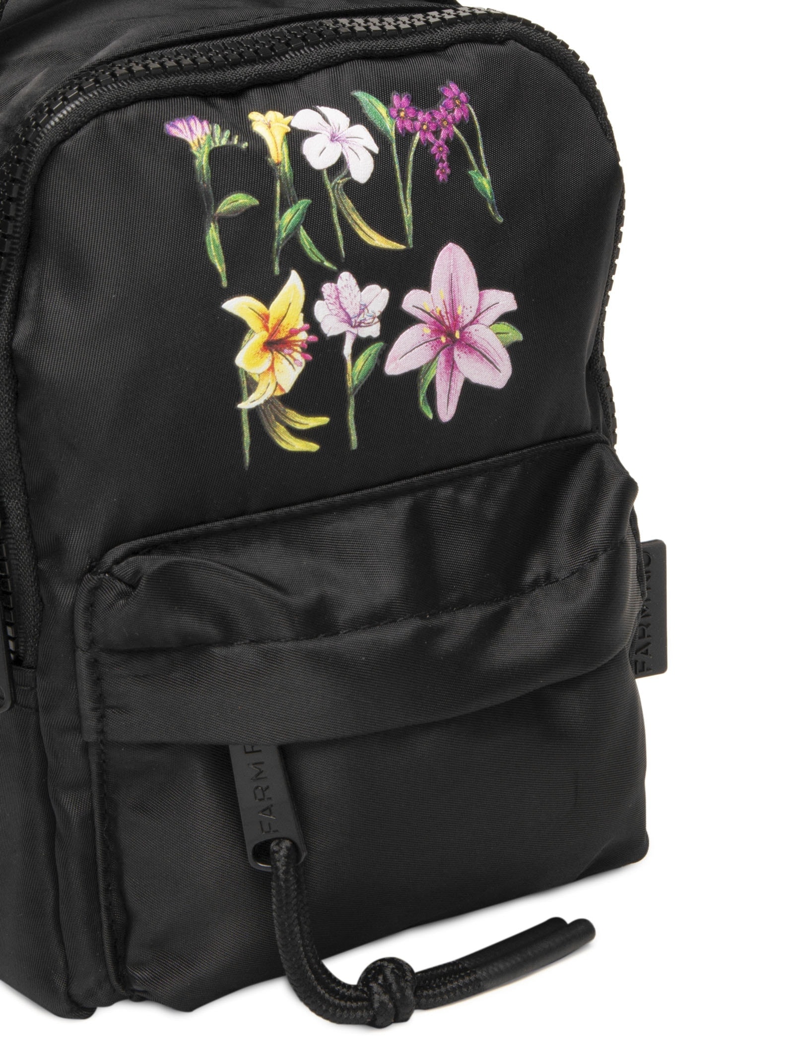 Mochila Feminina Mini Borogodó Romance Em Flor Preto Farm Etc