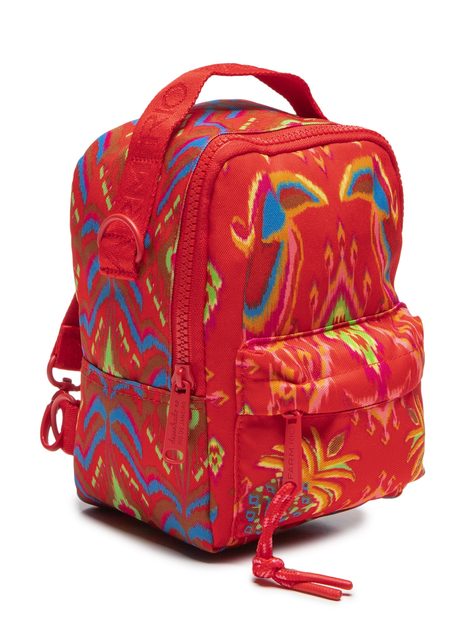 Mochila Feminina Mini Borogodó Summer Ikat Vermelho Farm Etc