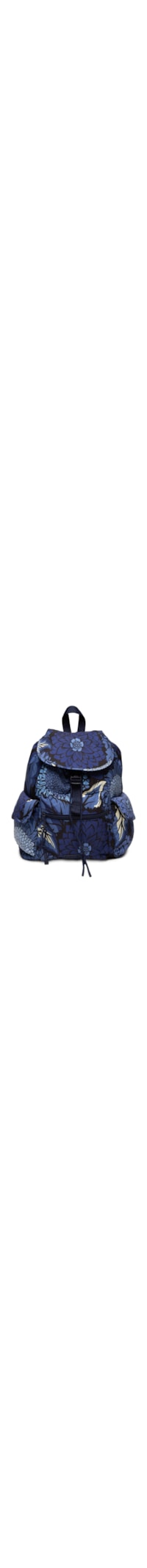 Mochila Feminina Pipoca Floral Vintage - Azul