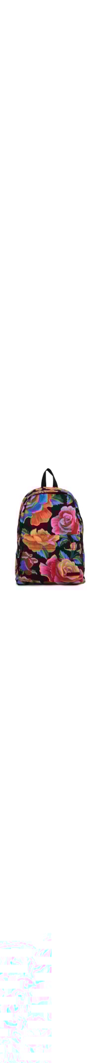 Mochila Feminina Rosas Pintadas - Preto