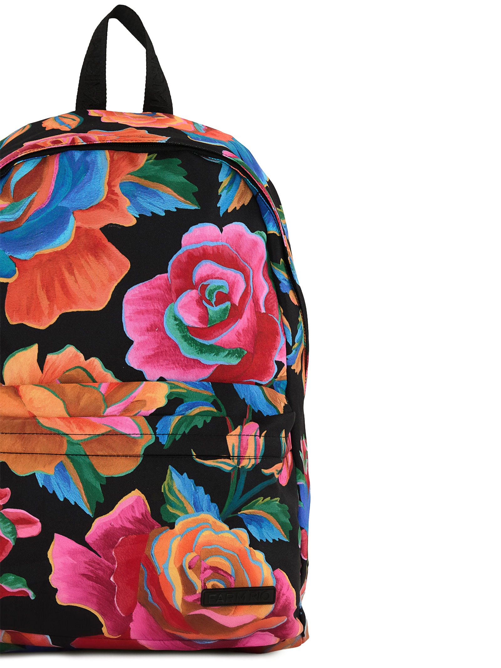 Mochila Feminina Rosas Pintadas Preto Farm Etc