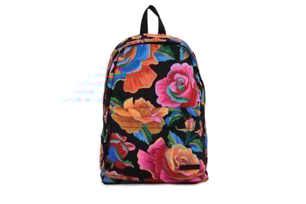 Mochila Feminina Rosas Pintadas - Preto