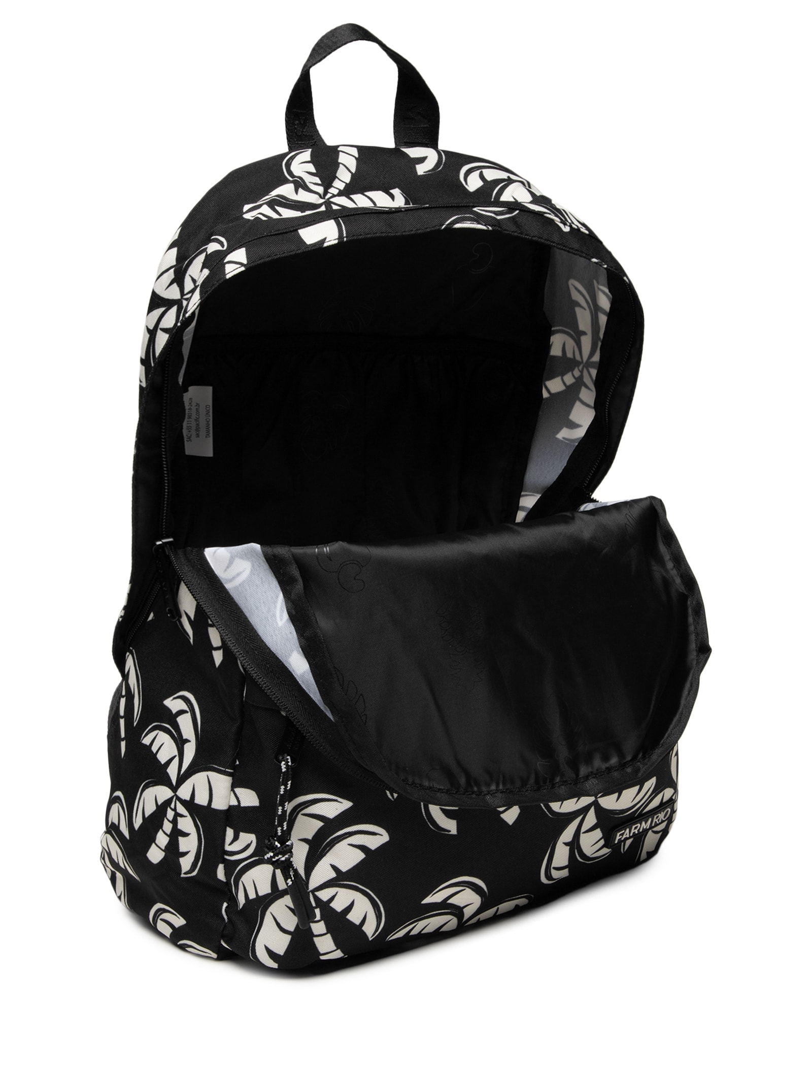 Mochila Feminina Xodó Coqueirada Preto Farm Etc