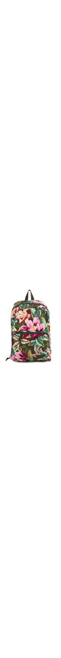 Mochila Feminina Xodó Dupla Face Painted Flowers - Verde