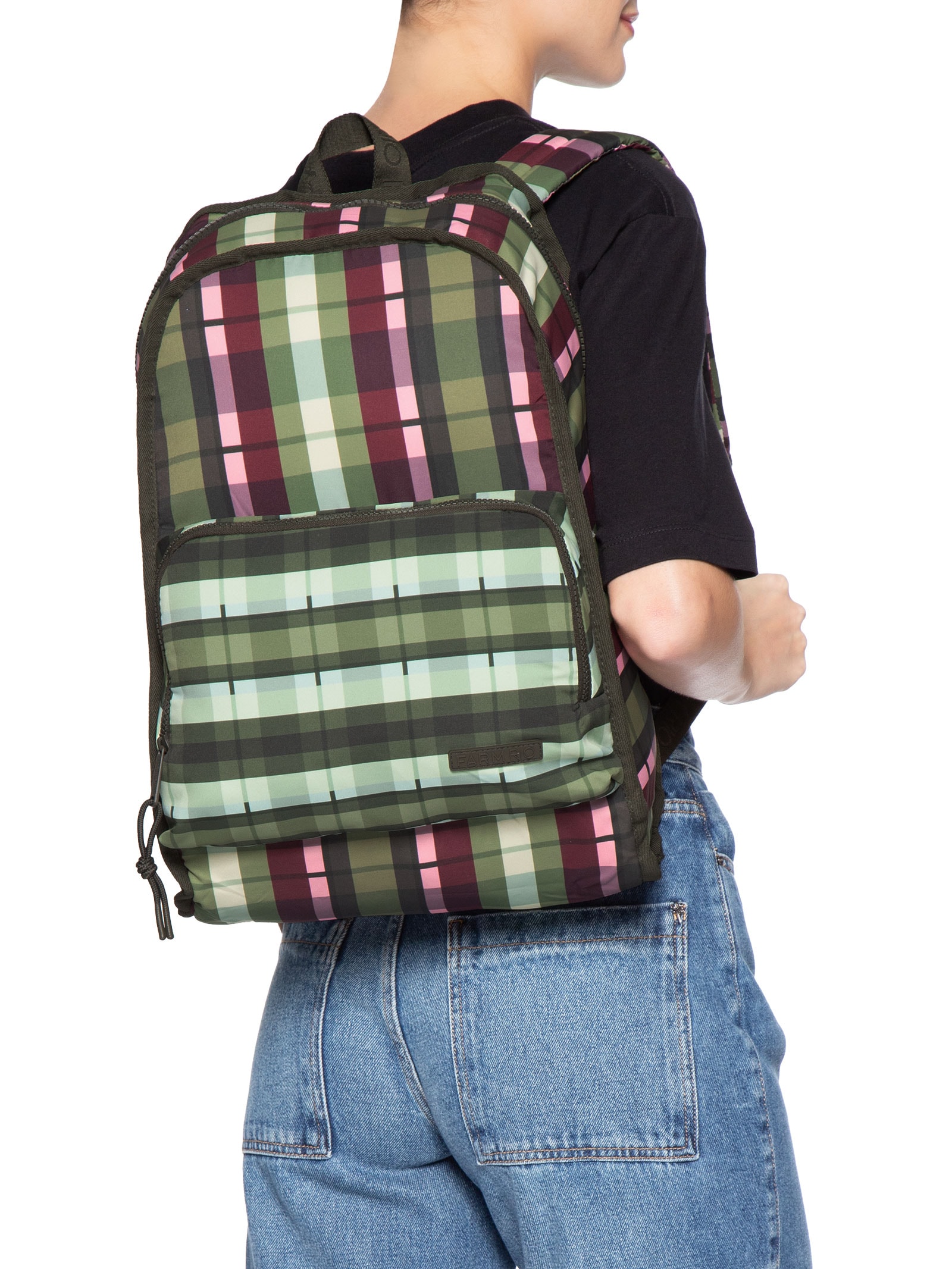 Mochila Feminina  Xodó Dupla Face Painted Flowers Verde Farm Etc