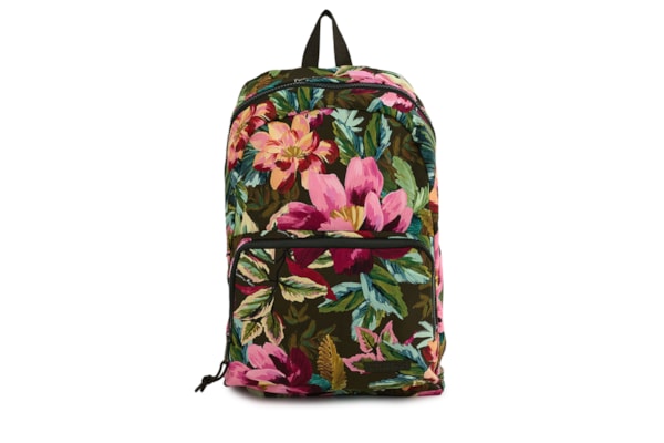 Mochila Feminina  Xodó Dupla Face Painted Flowers - Verde