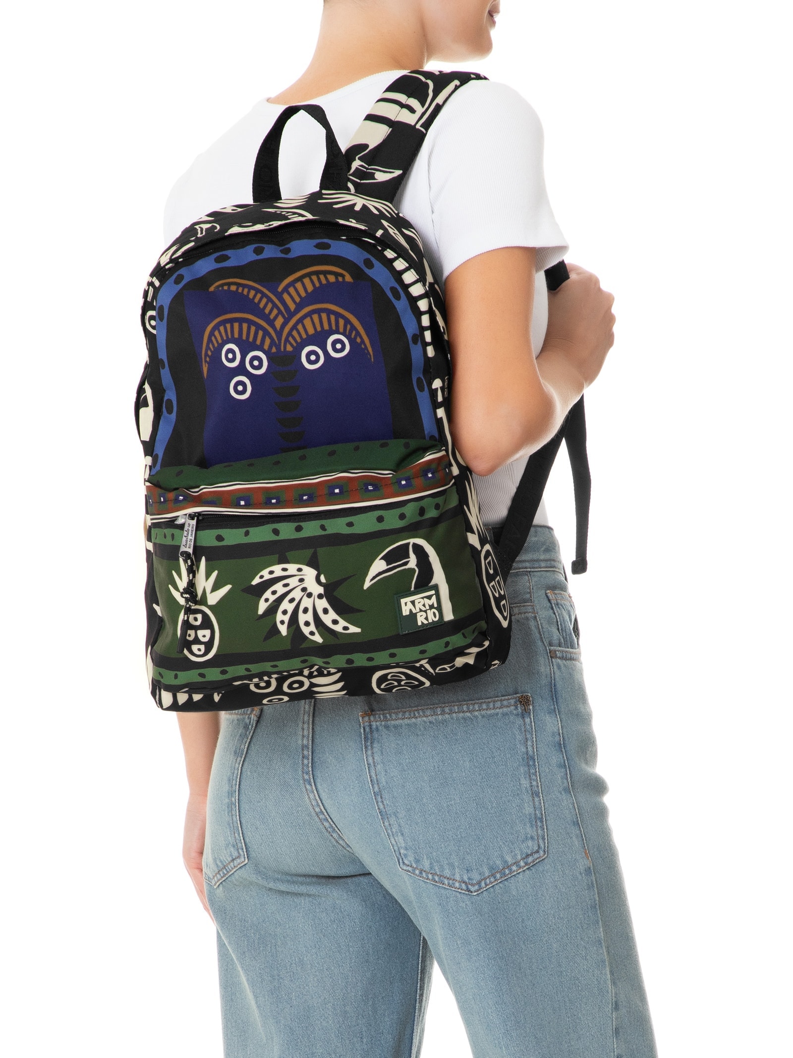 Mochila Feminina Xodó Gráfico Tropi Preto Farm Etc