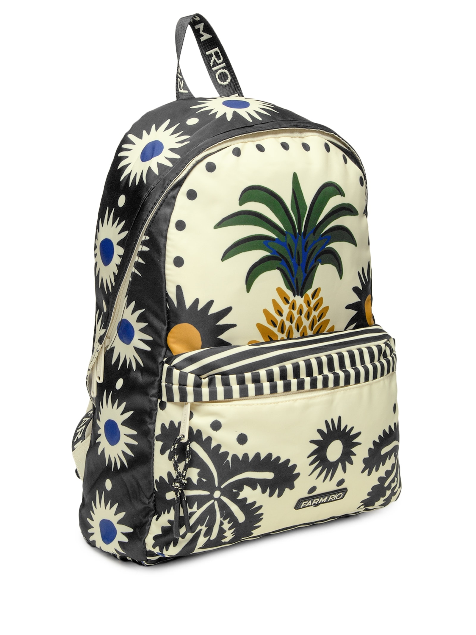 Mochila Feminina Xodó Jardim Tropical Branco Farm Etc