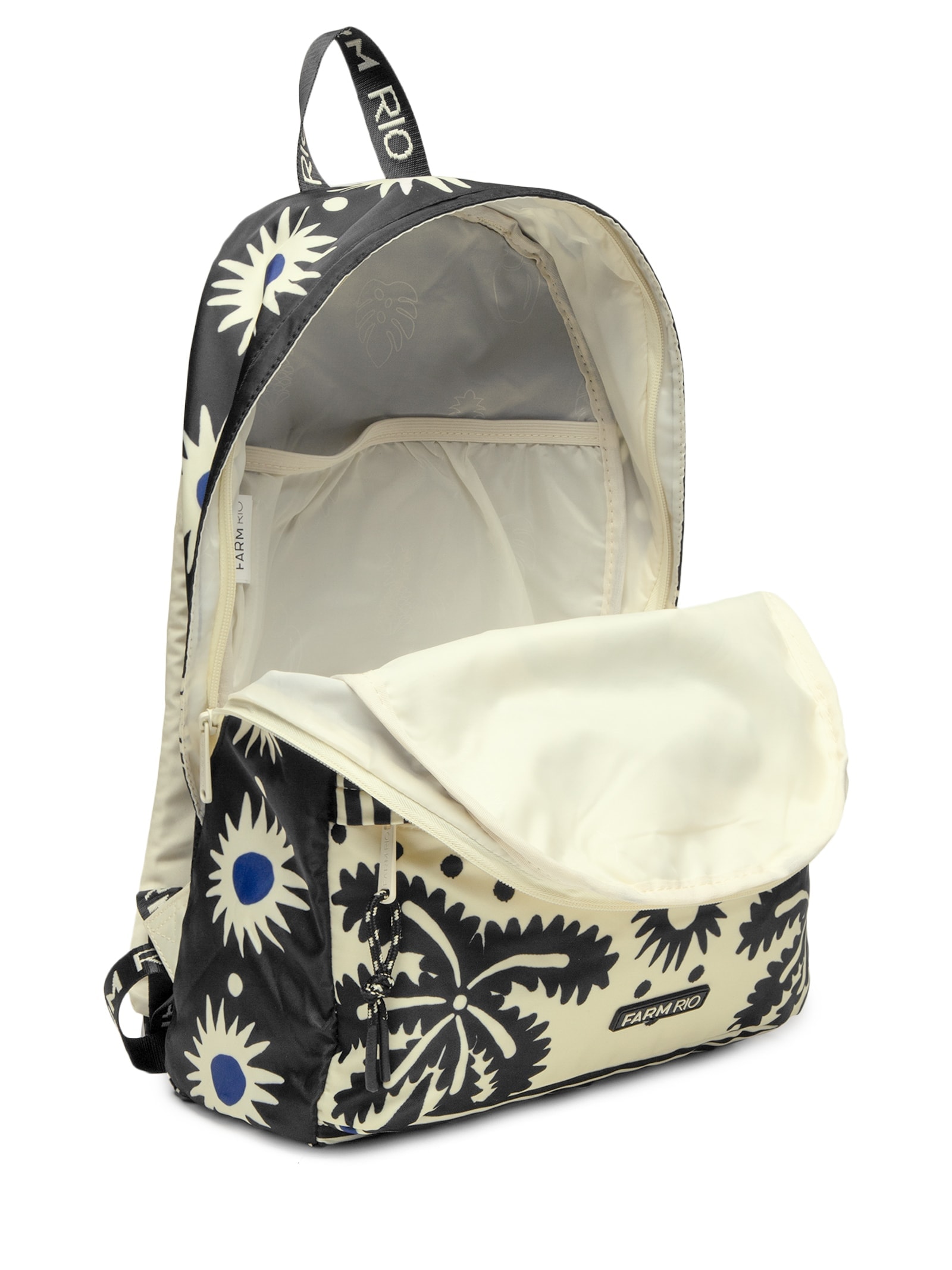 Mochila Feminina Xodó Jardim Tropical Branco Farm Etc