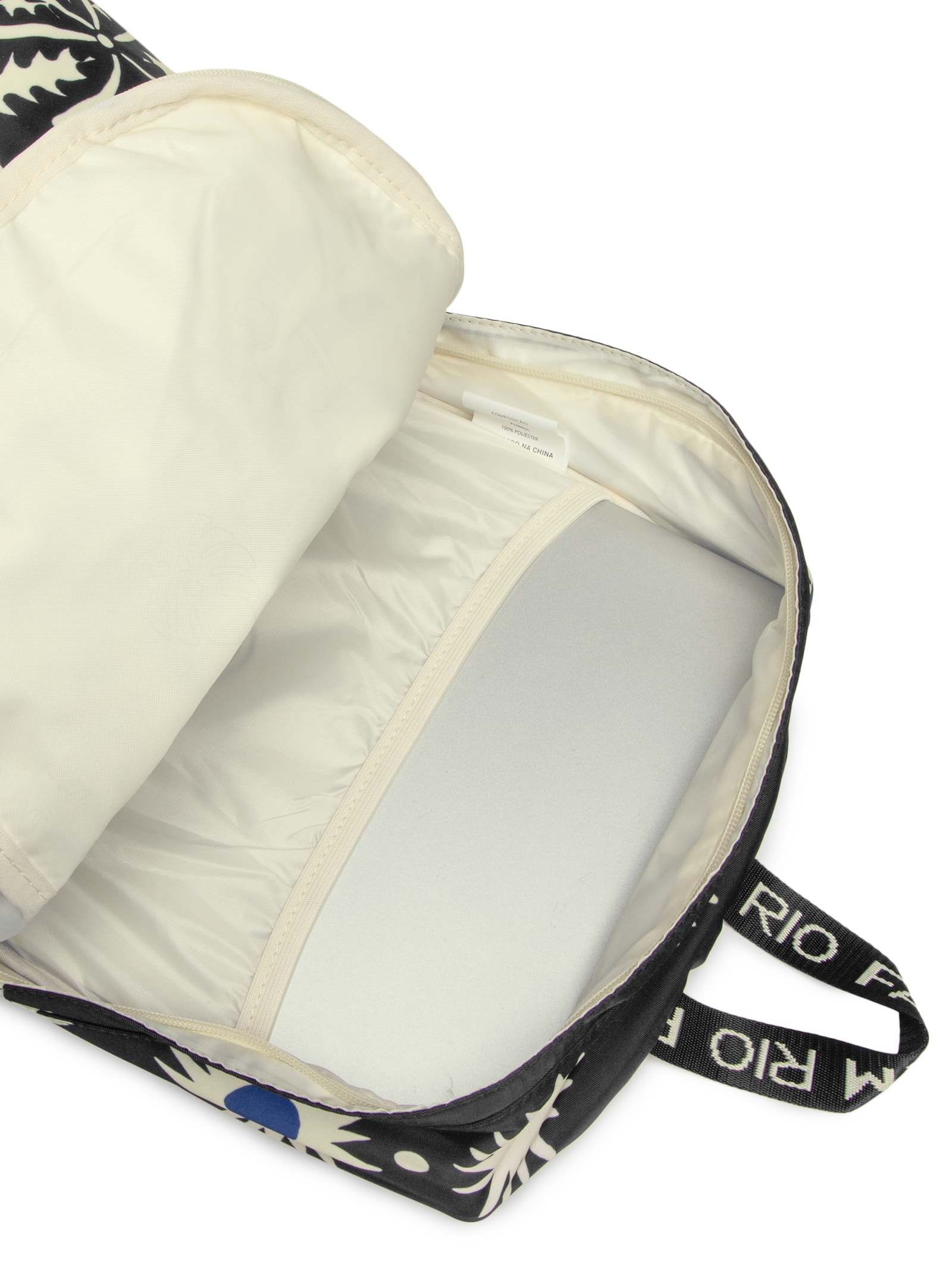 Mochila Feminina Xodó Jardim Tropical Branco Farm Etc