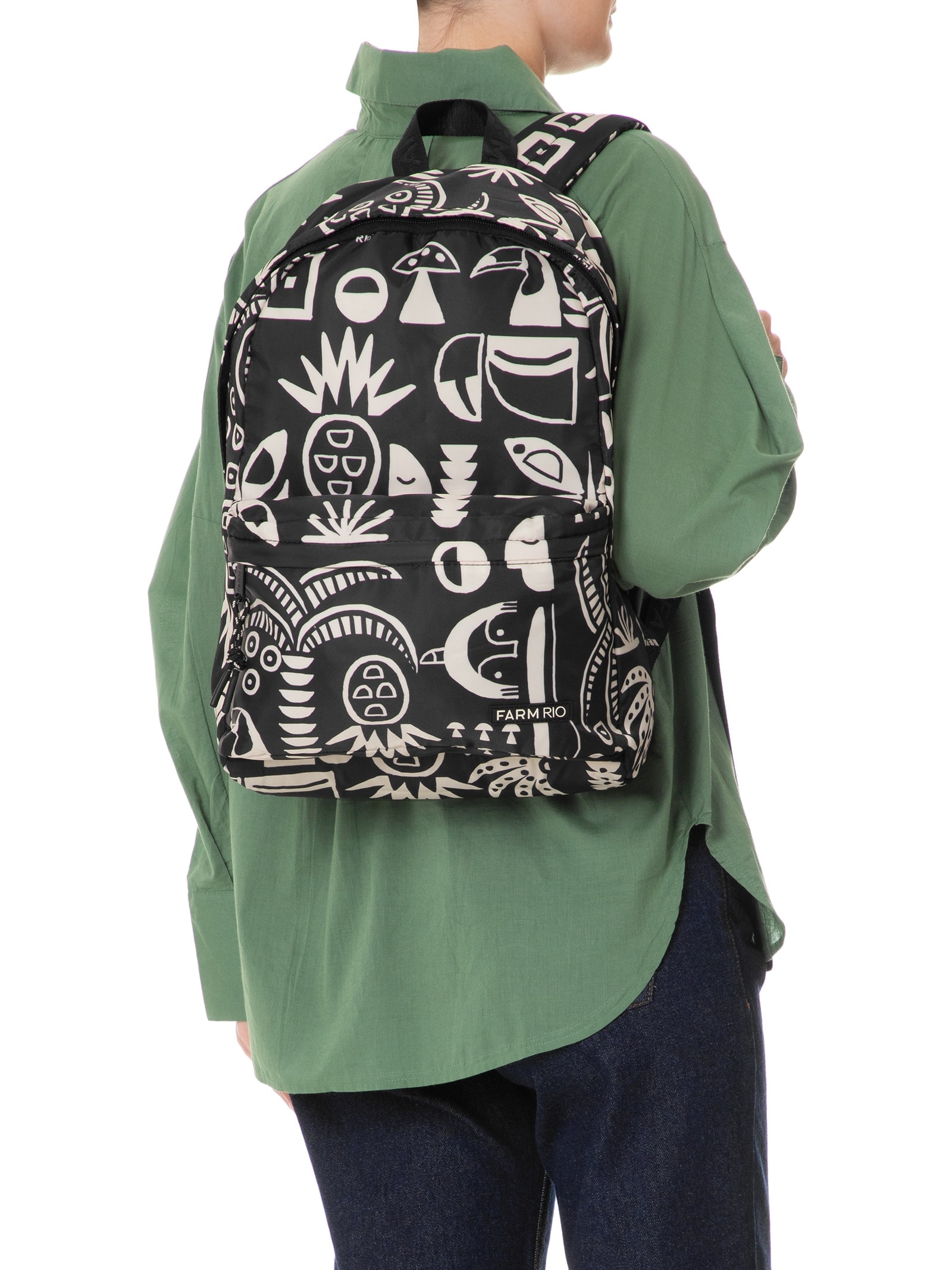 Mochila Feminina Xodó Lenço Tropicano Preto Farm Etc