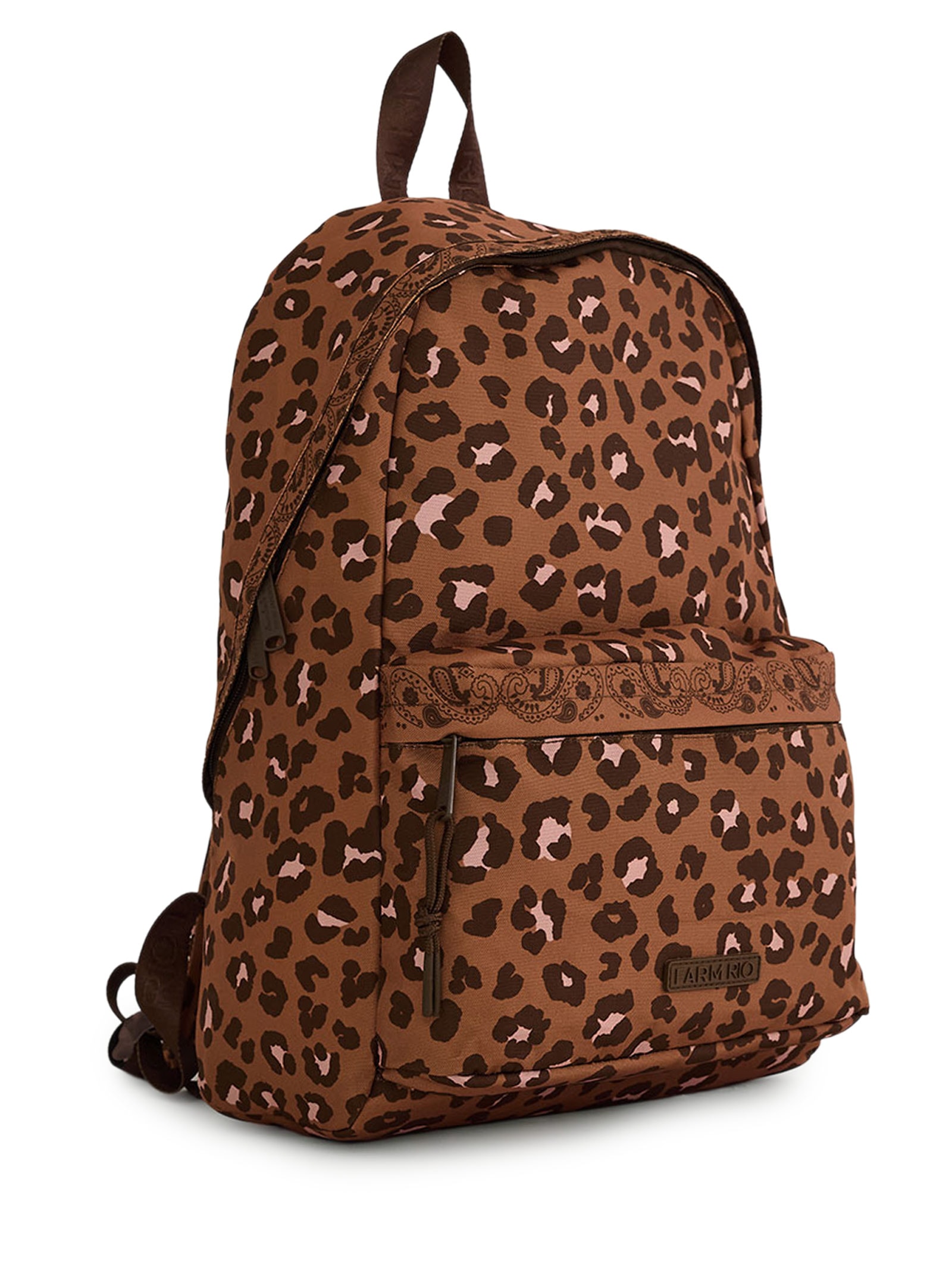 Mochila Feminina  Xodó Onça Bandana Caramelo Animal Print Farm Etc