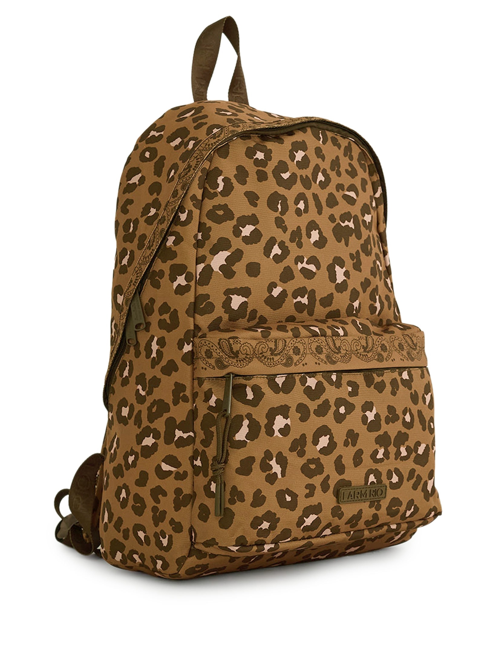 Mochila Feminina  Xodó Onça Bandana Caramelo Animal Print Farm Etc